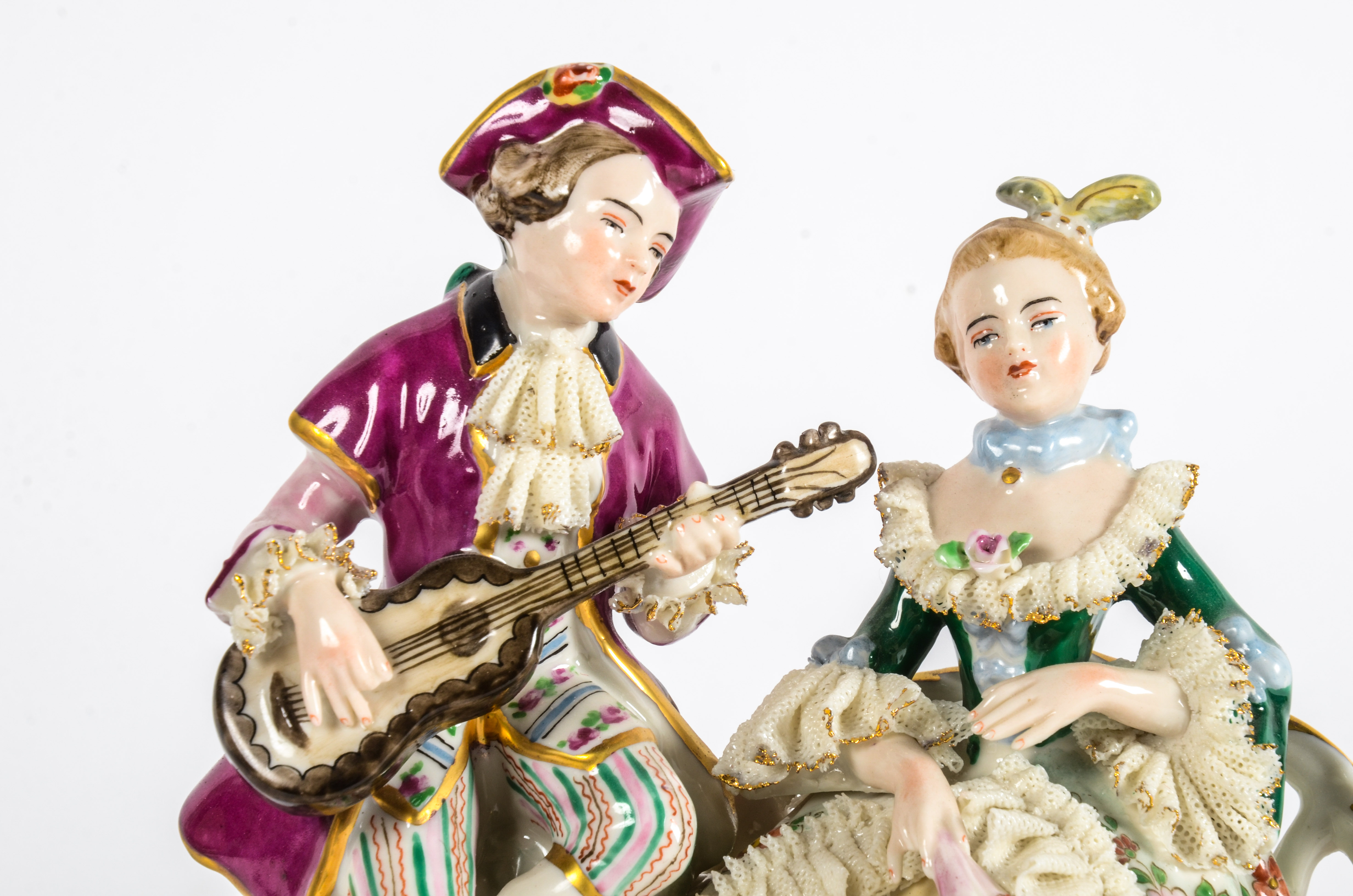 Hand-Painted "Dresden Art" Frankenthal Porcelain Figurine