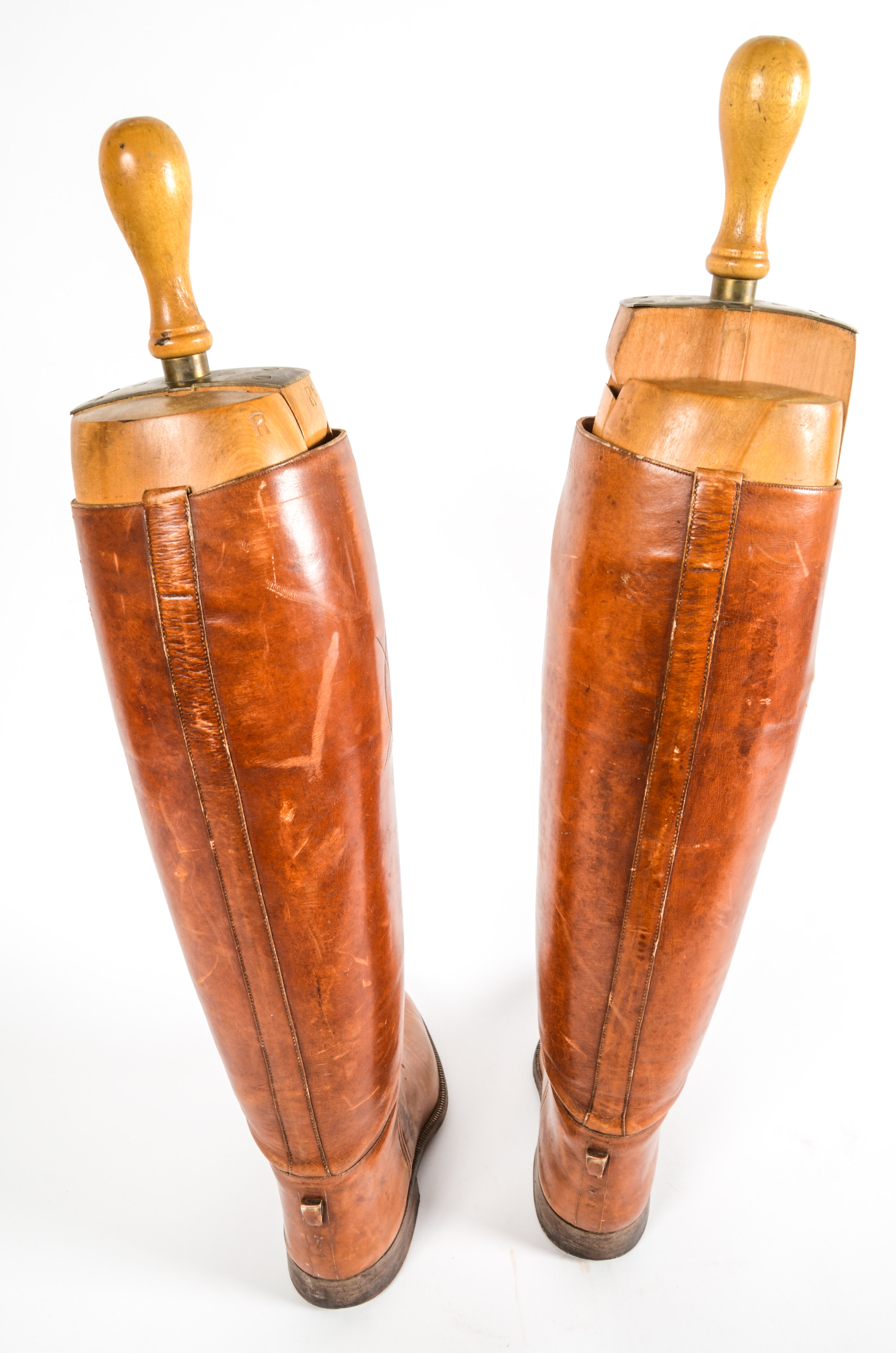 Pair of Riding Boots with Antique Boot Stretchers