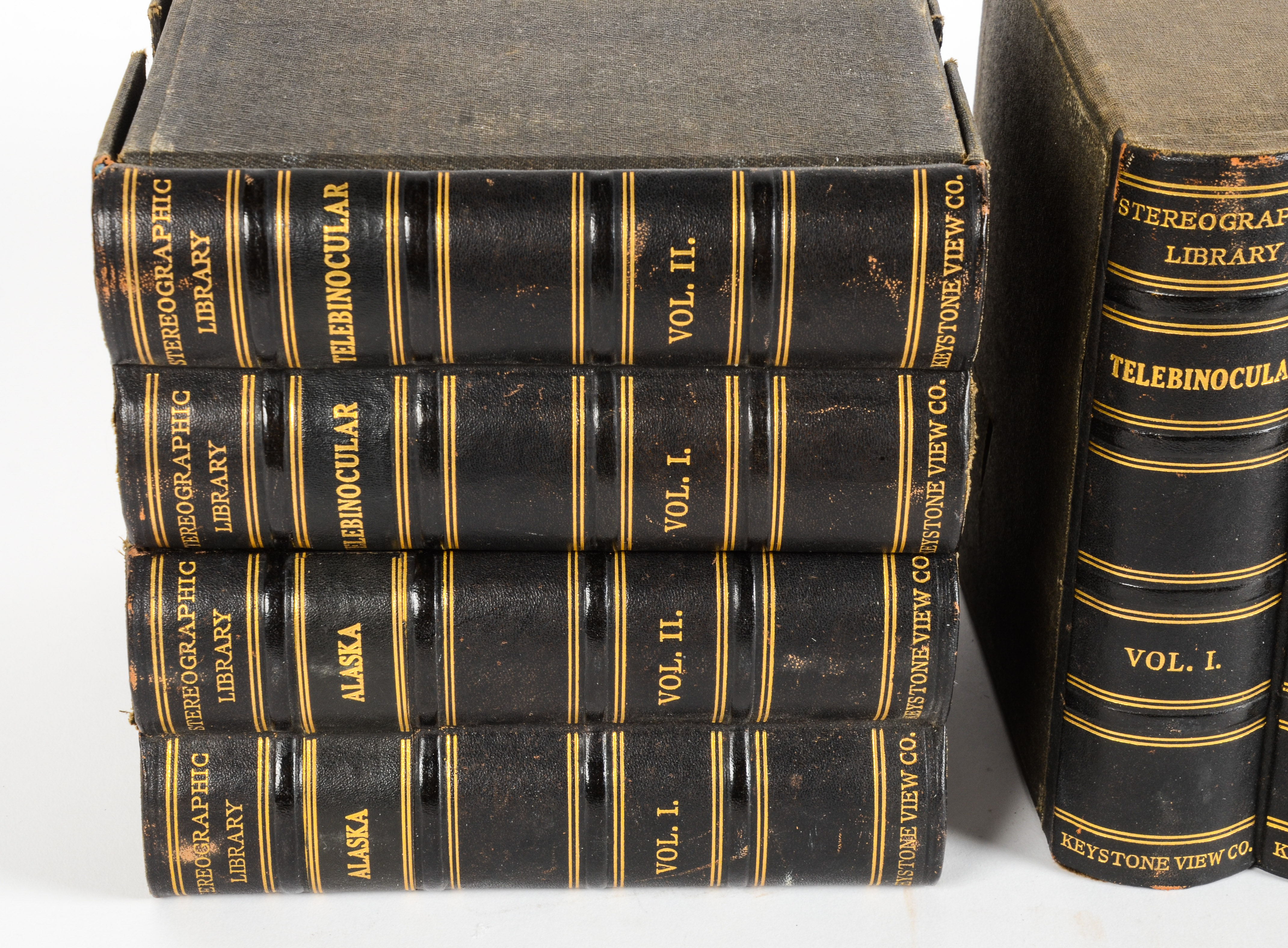 Collection of Antique Photo Stereograph Cards in Slipcases