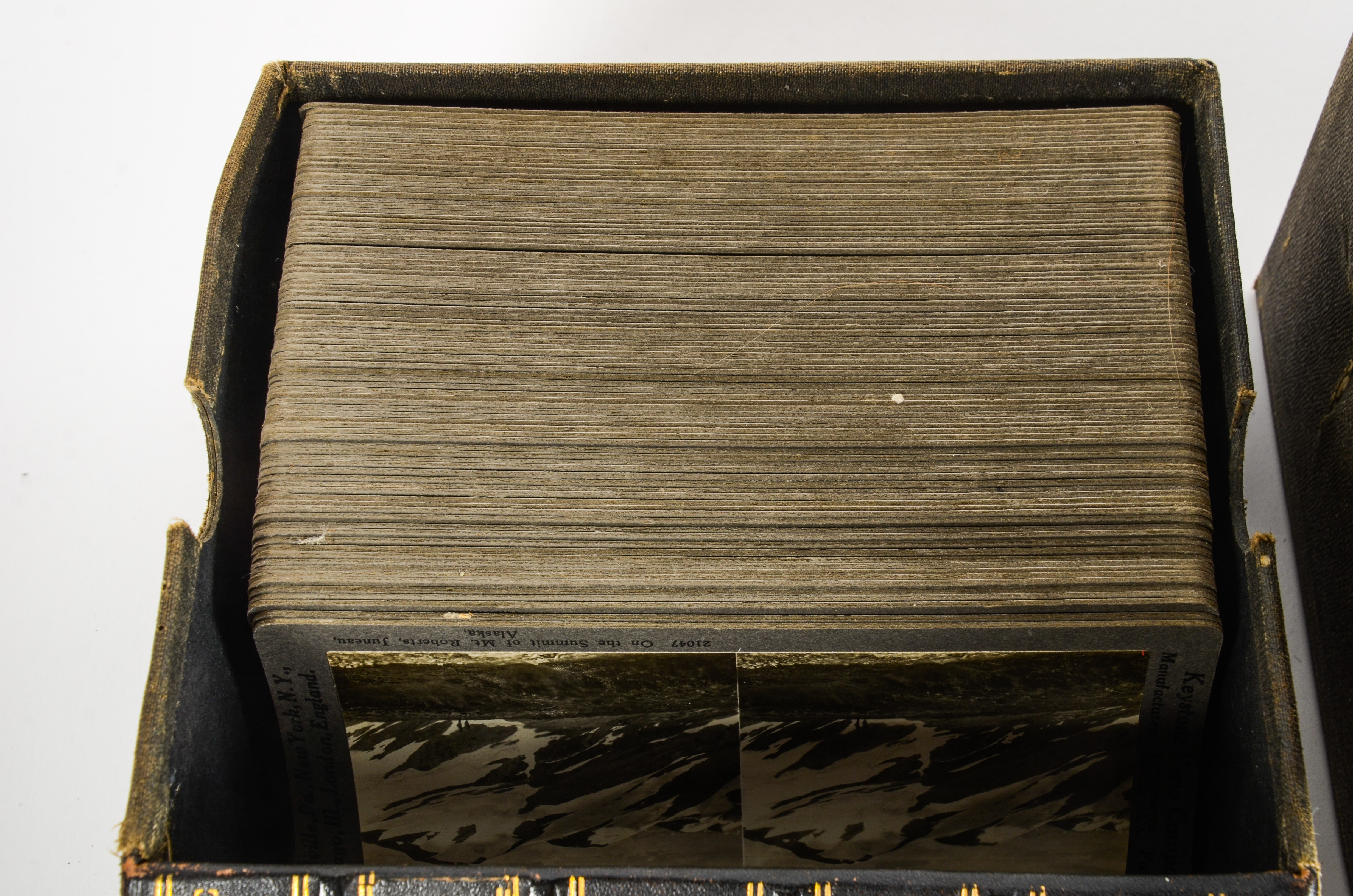 Collection of Antique Photo Stereograph Cards in Slipcases