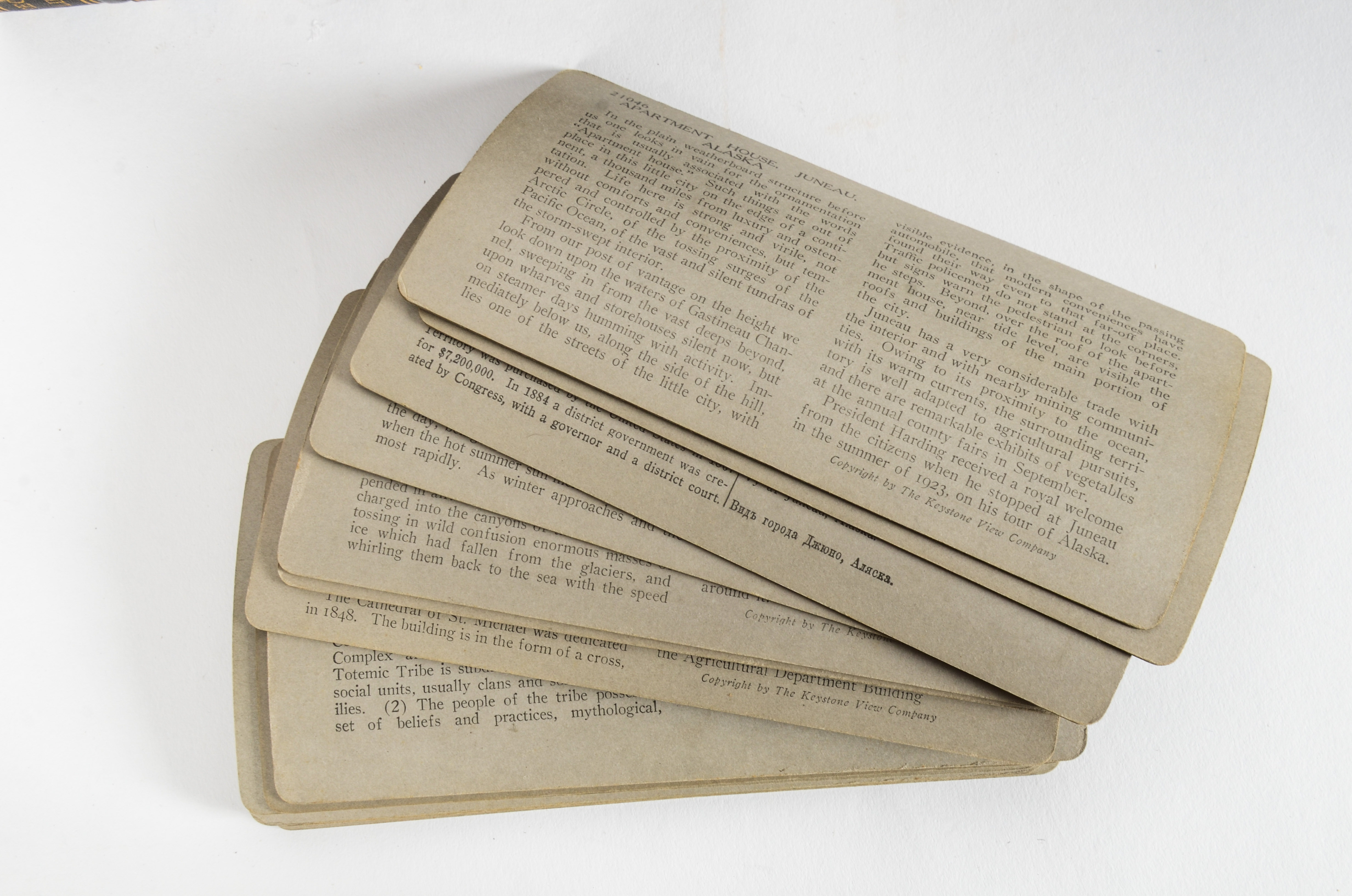 Collection of Antique Photo Stereograph Cards in Slipcases