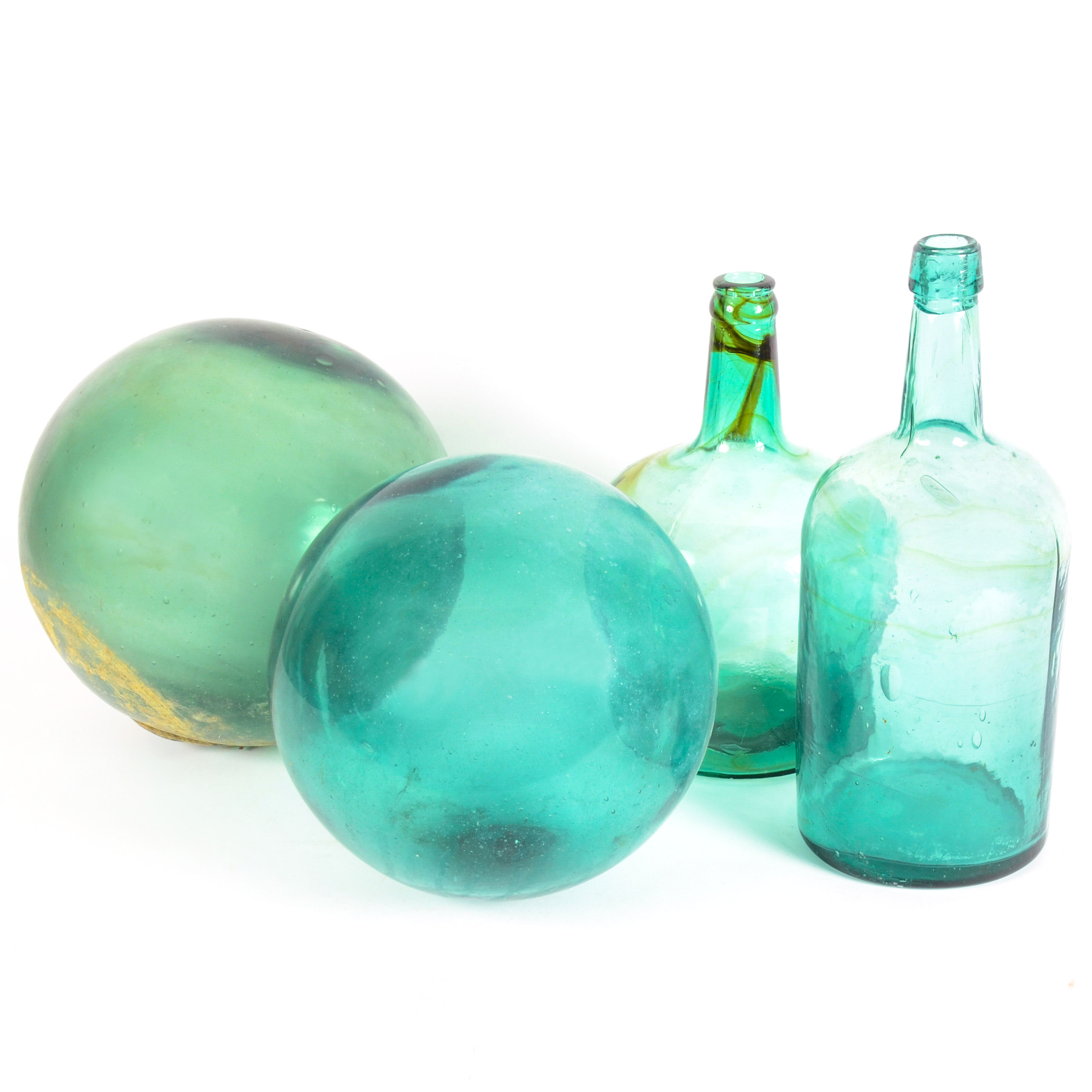 Collection of Mexican Blue Bubble Glass