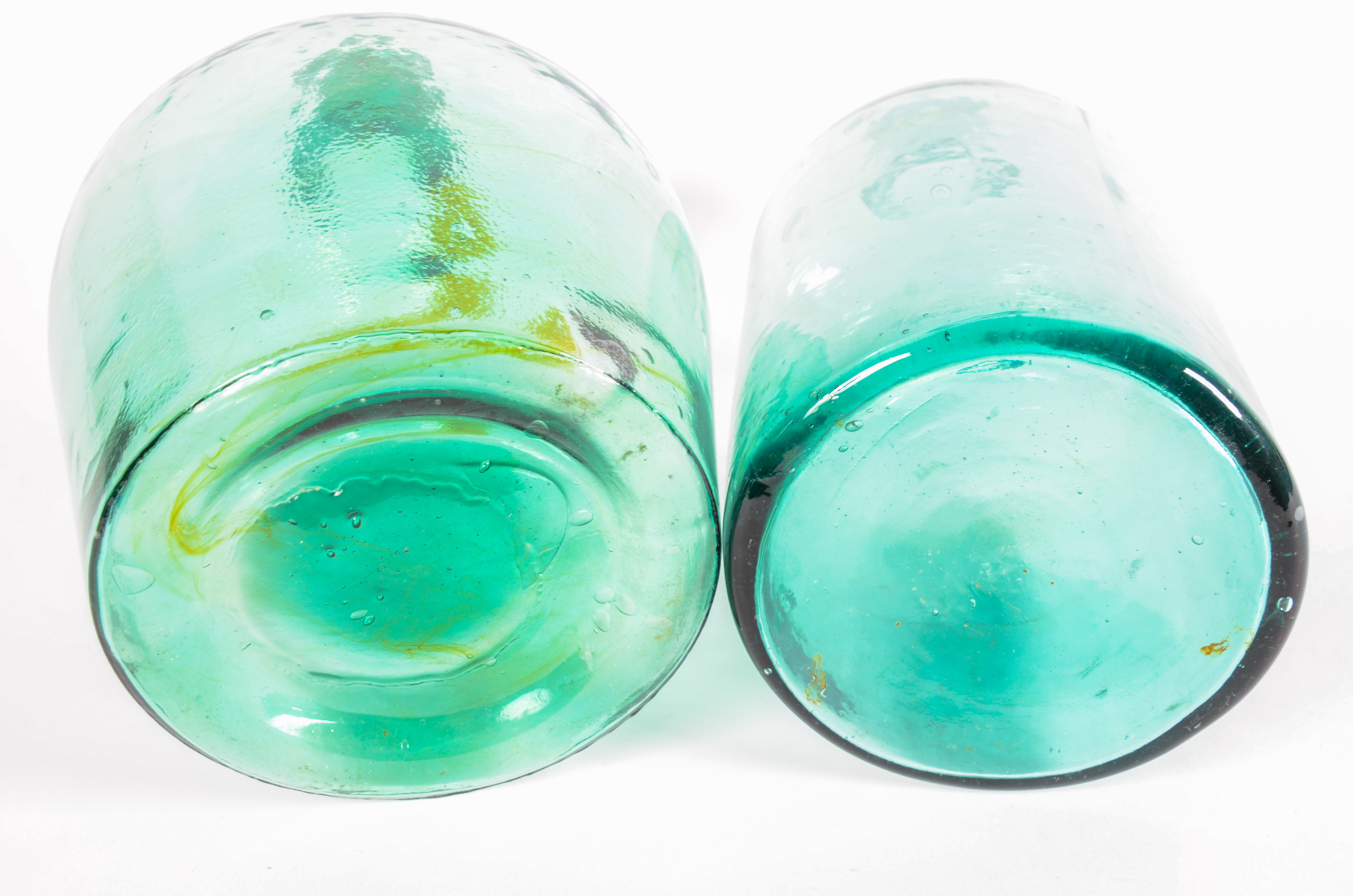 Collection of Mexican Blue Bubble Glass