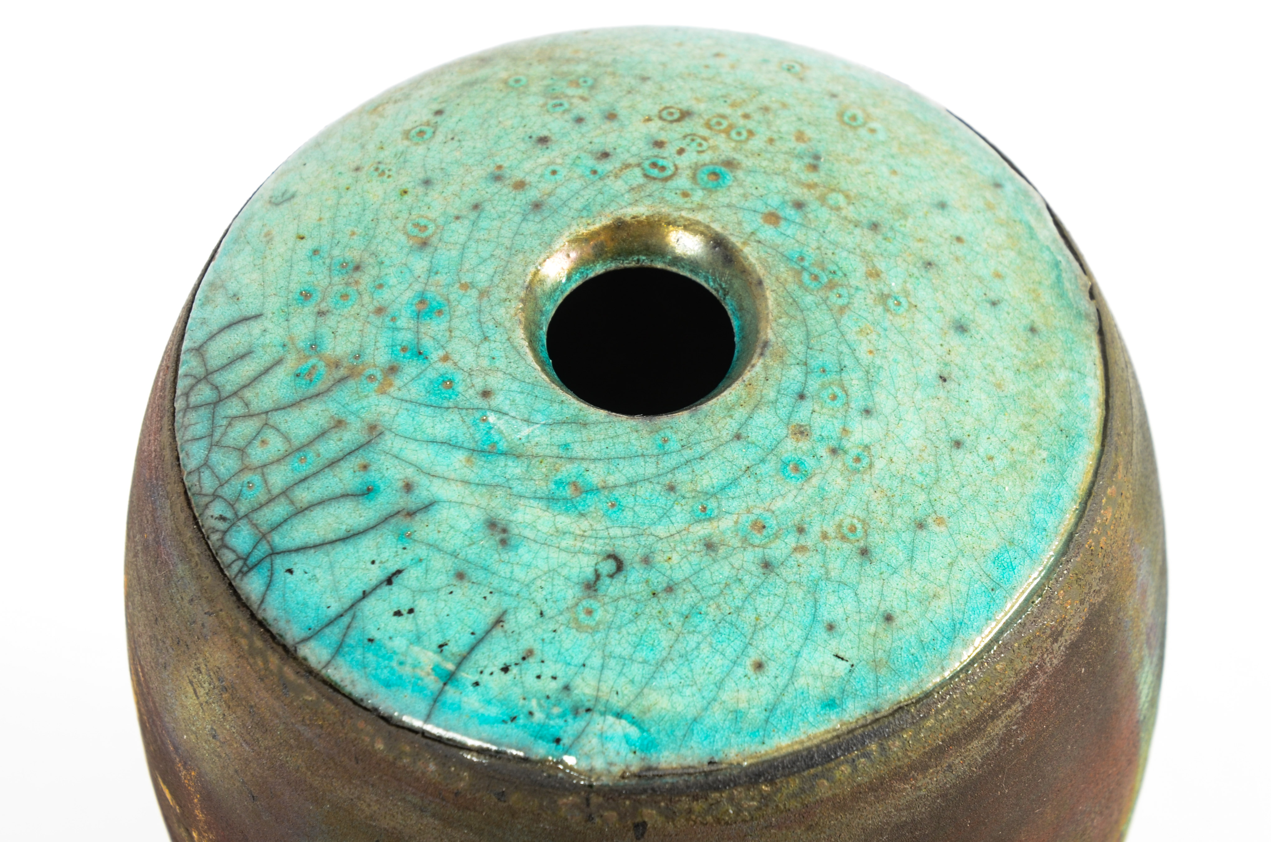 Signed Raku Art Pottery Vessel