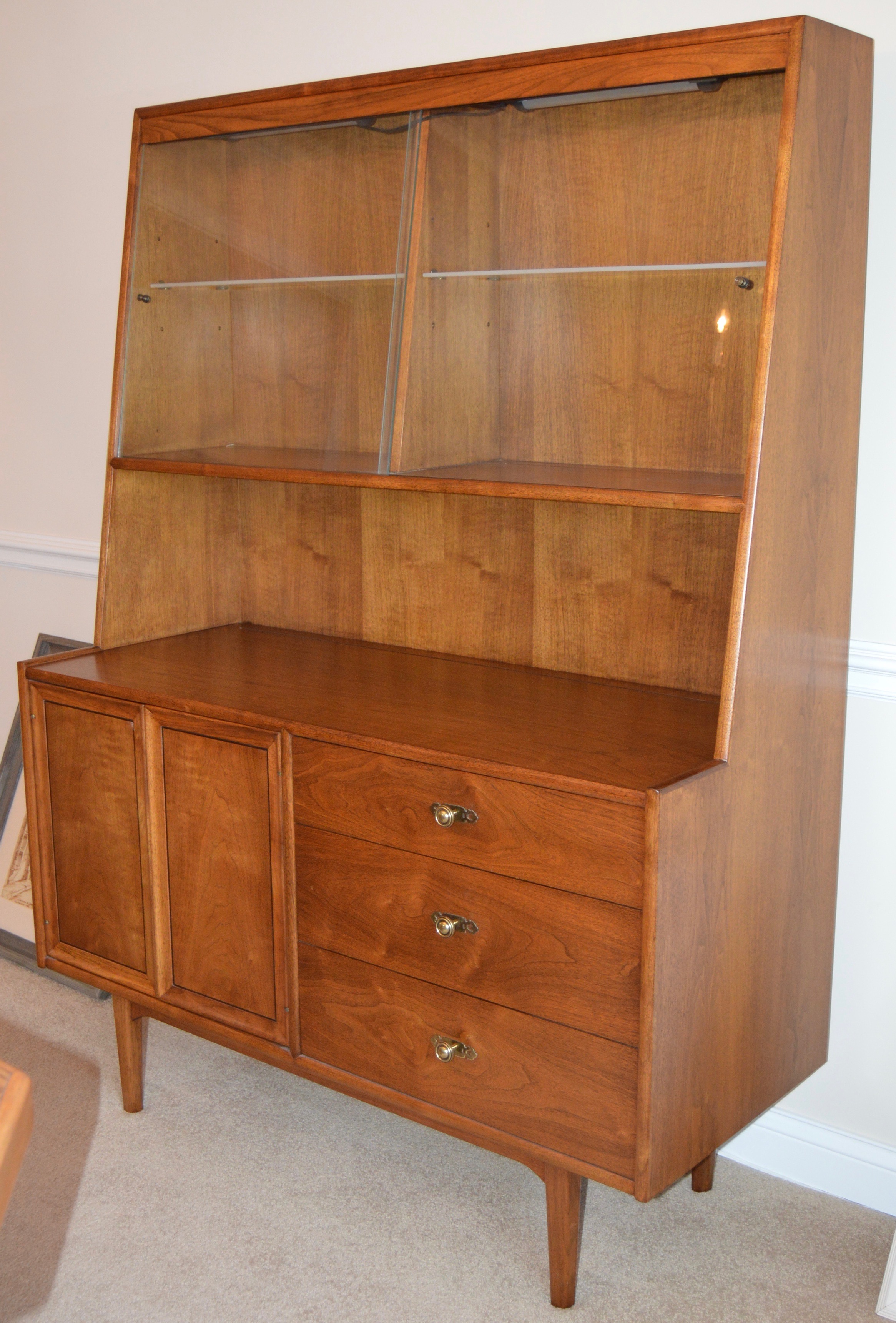 Mid Century Modern Walnut Dining Hutch by Drexel