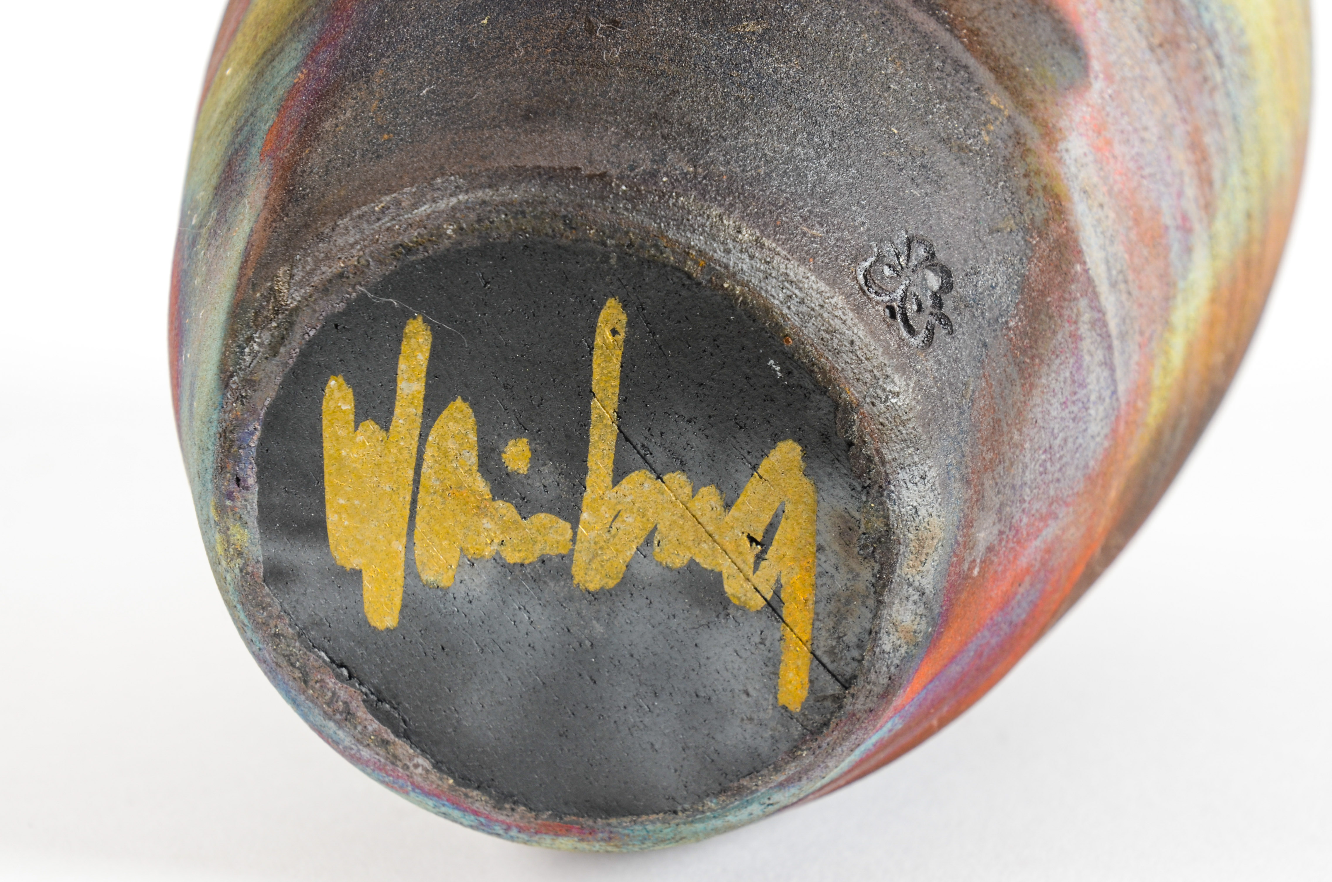 Signed Raku Art Pottery Vessel