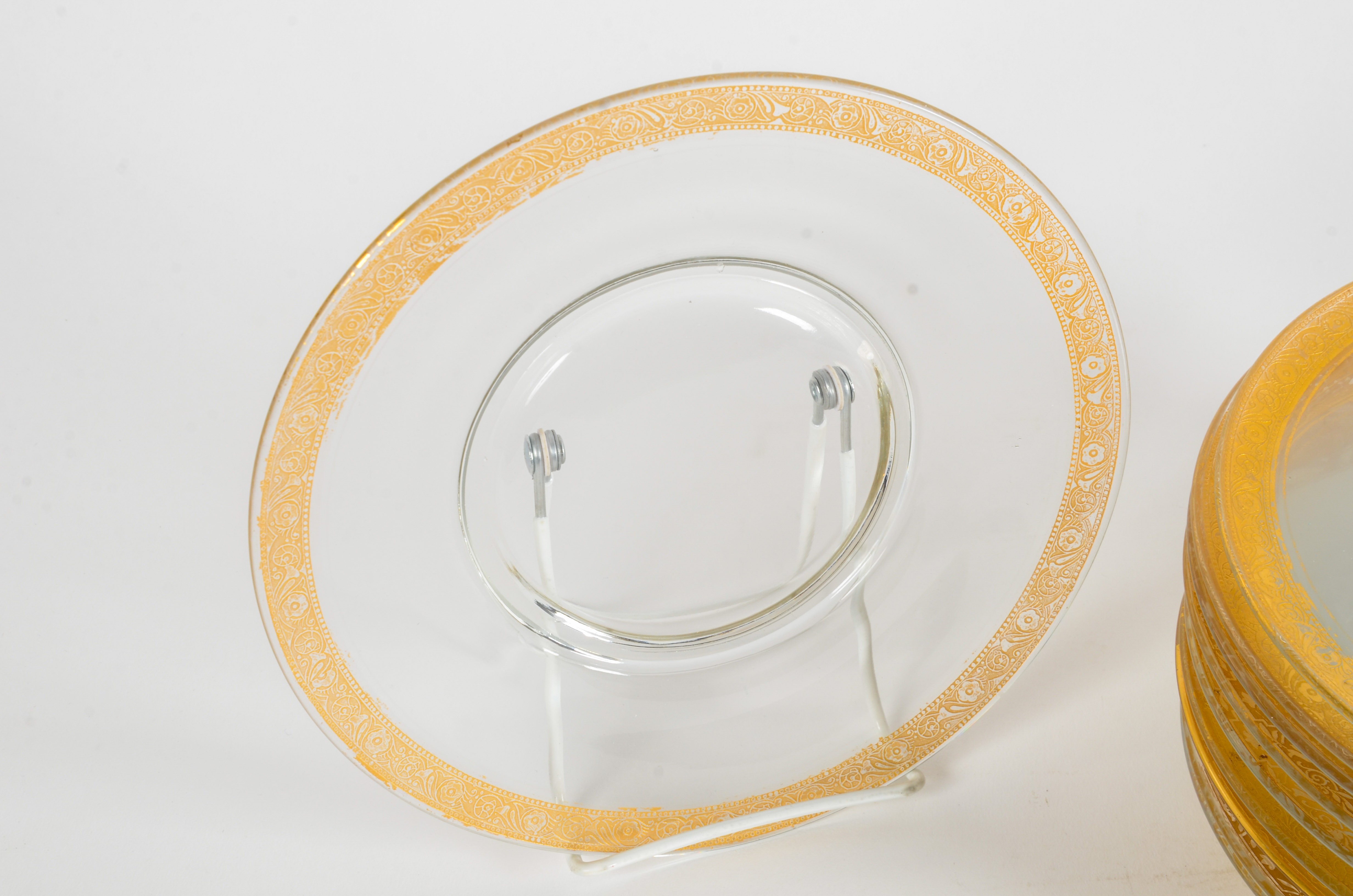 Gold Floral Glass Plates