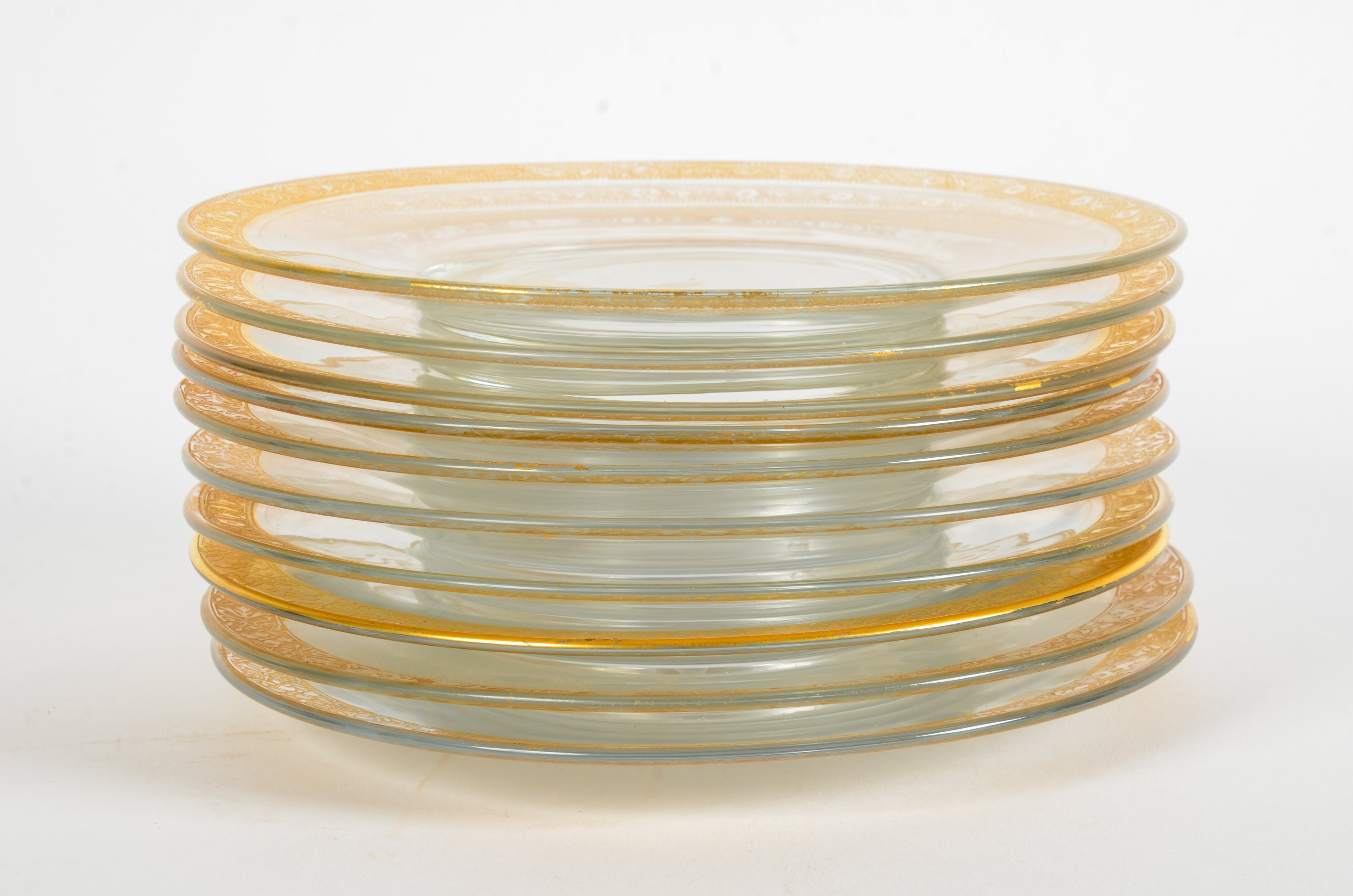 Gold Floral Glass Plates