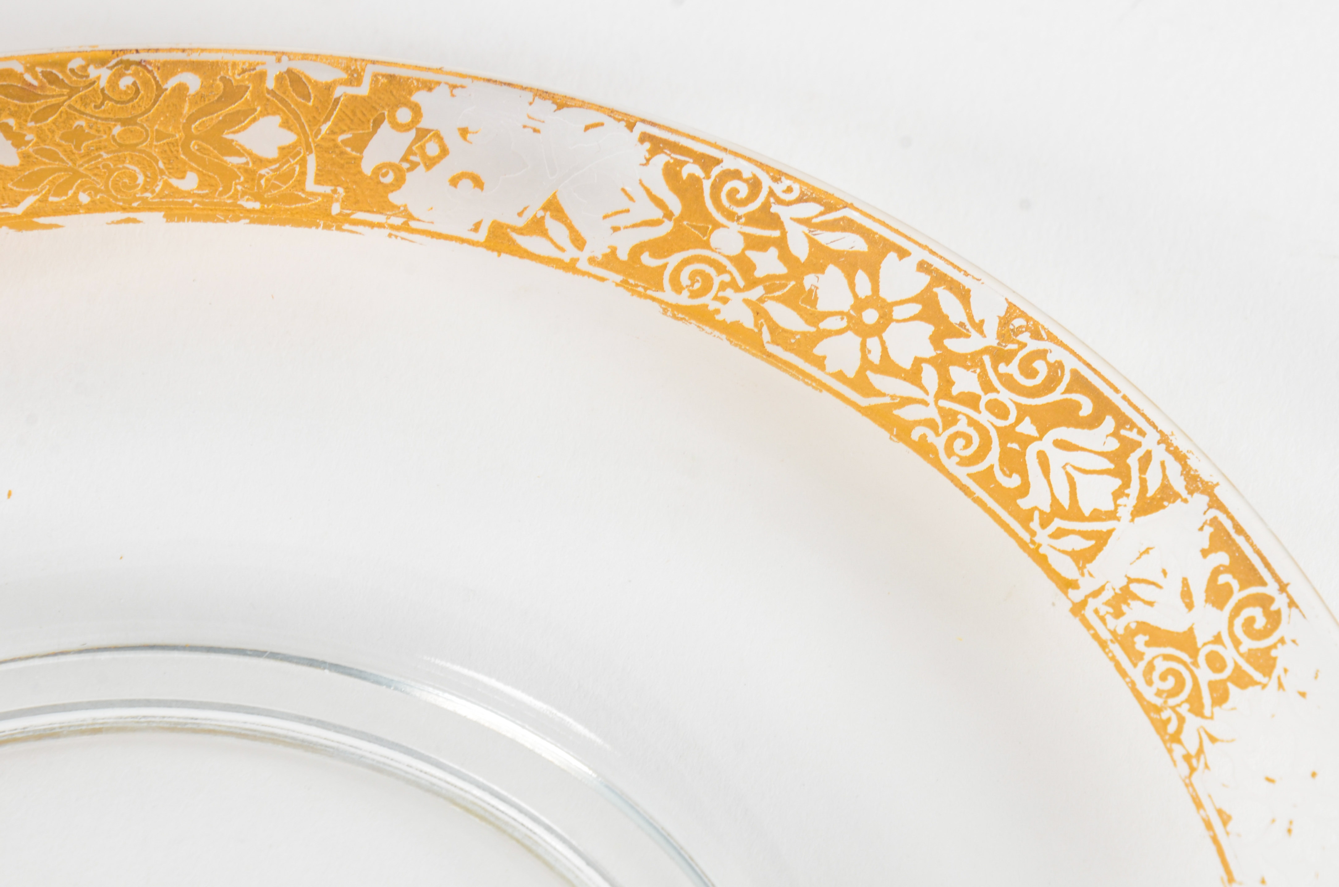 Gold Floral Glass Plates