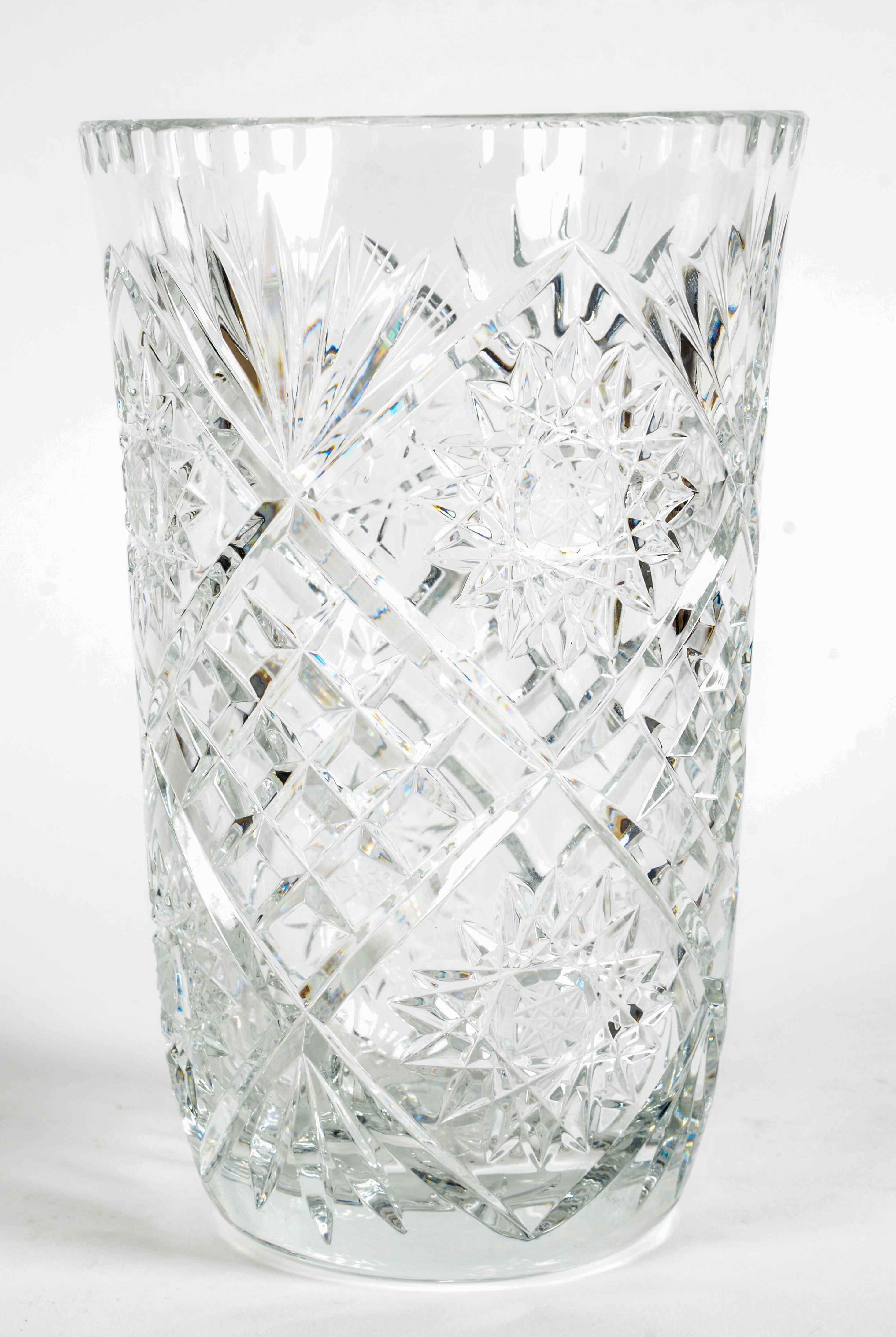 Classic Crystal Vase and Lidded Jar