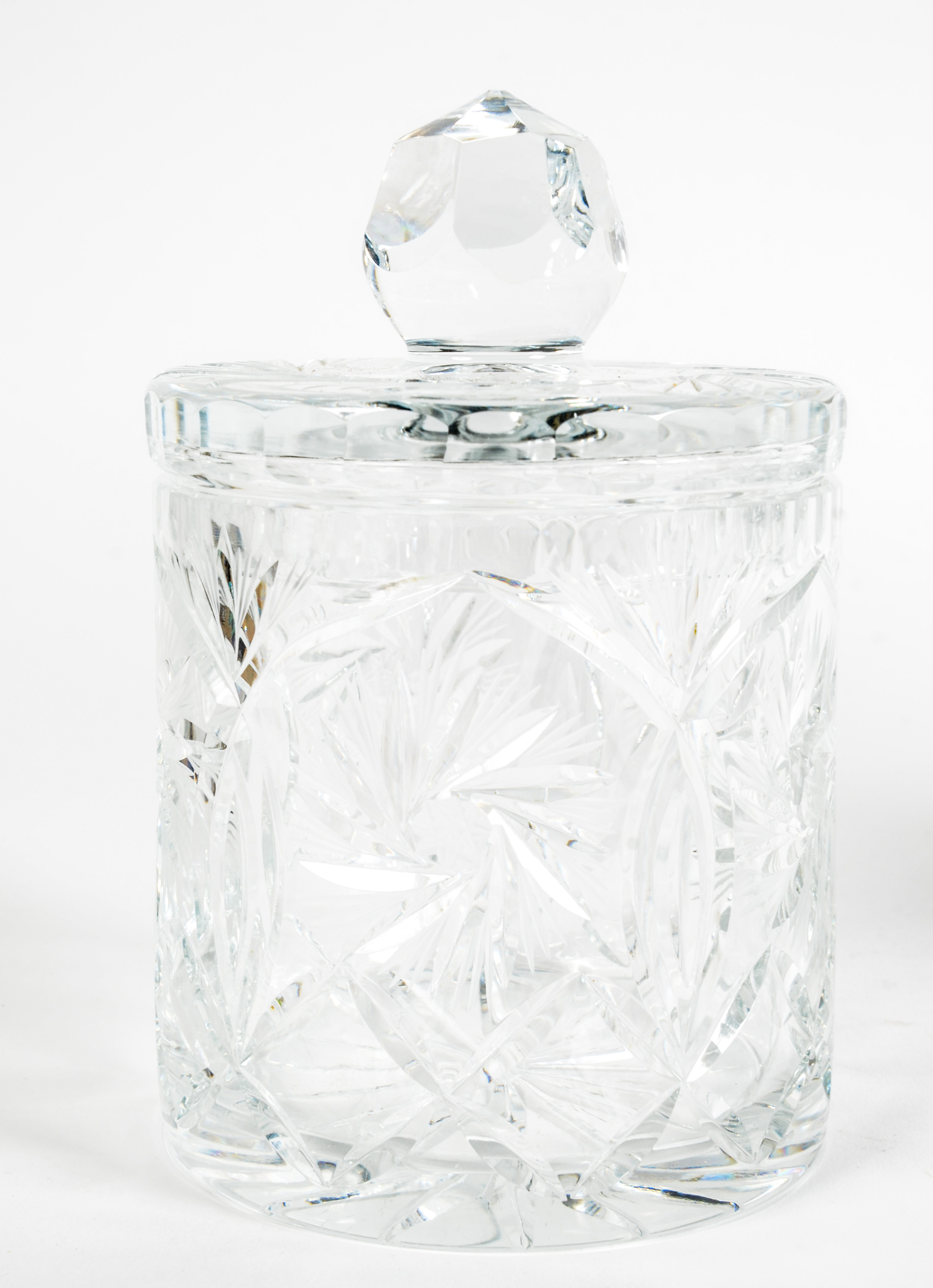 Classic Crystal Vase and Lidded Jar