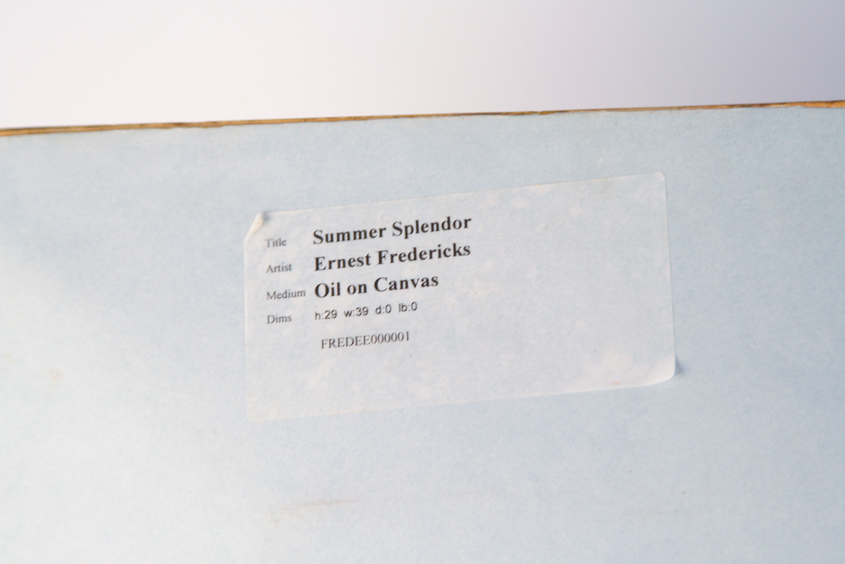 Ernest Fredericks Oil on Canvas "Summer Splendor"