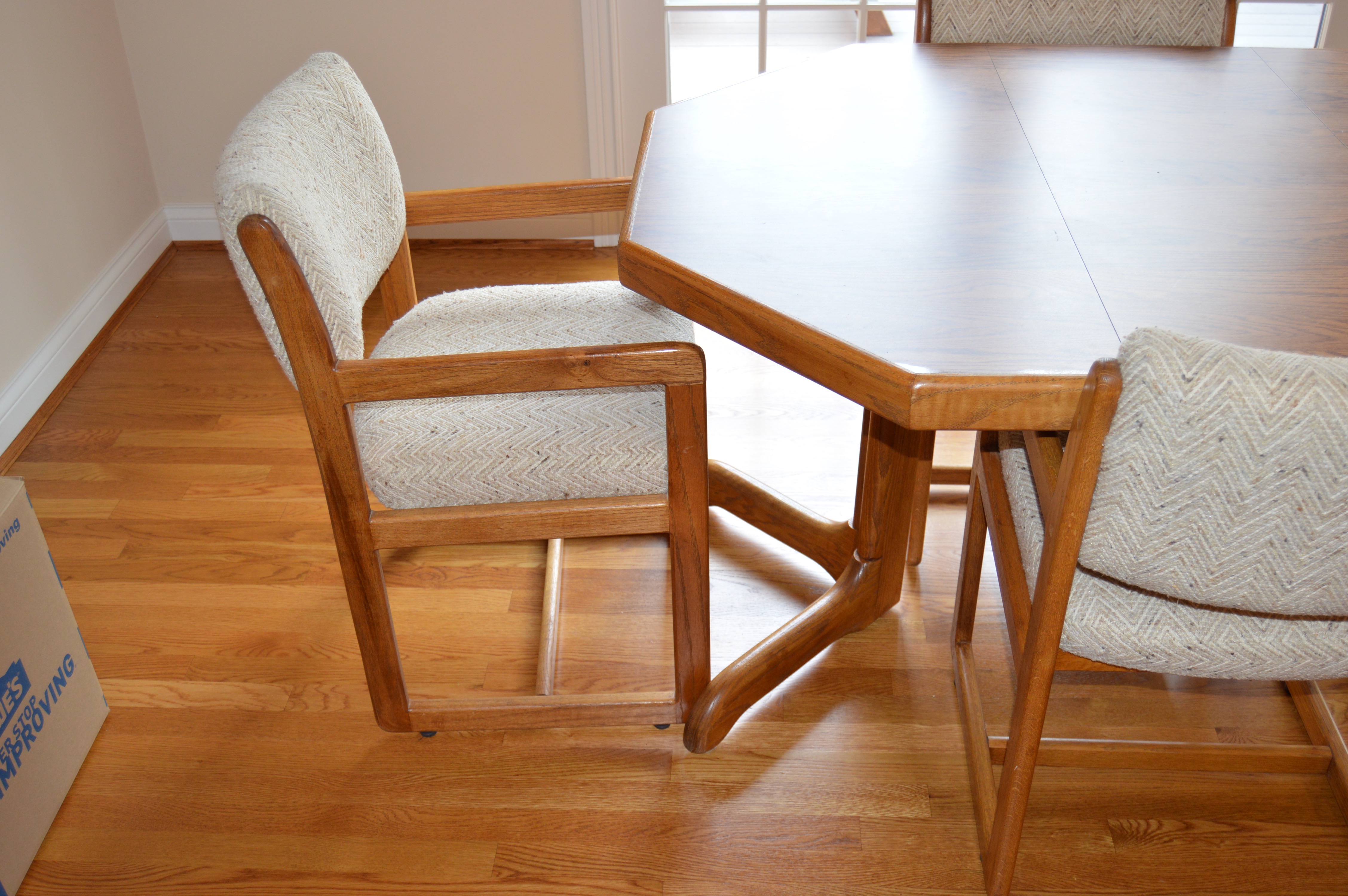 Oak Dining Table with Padded Seating by Drexel