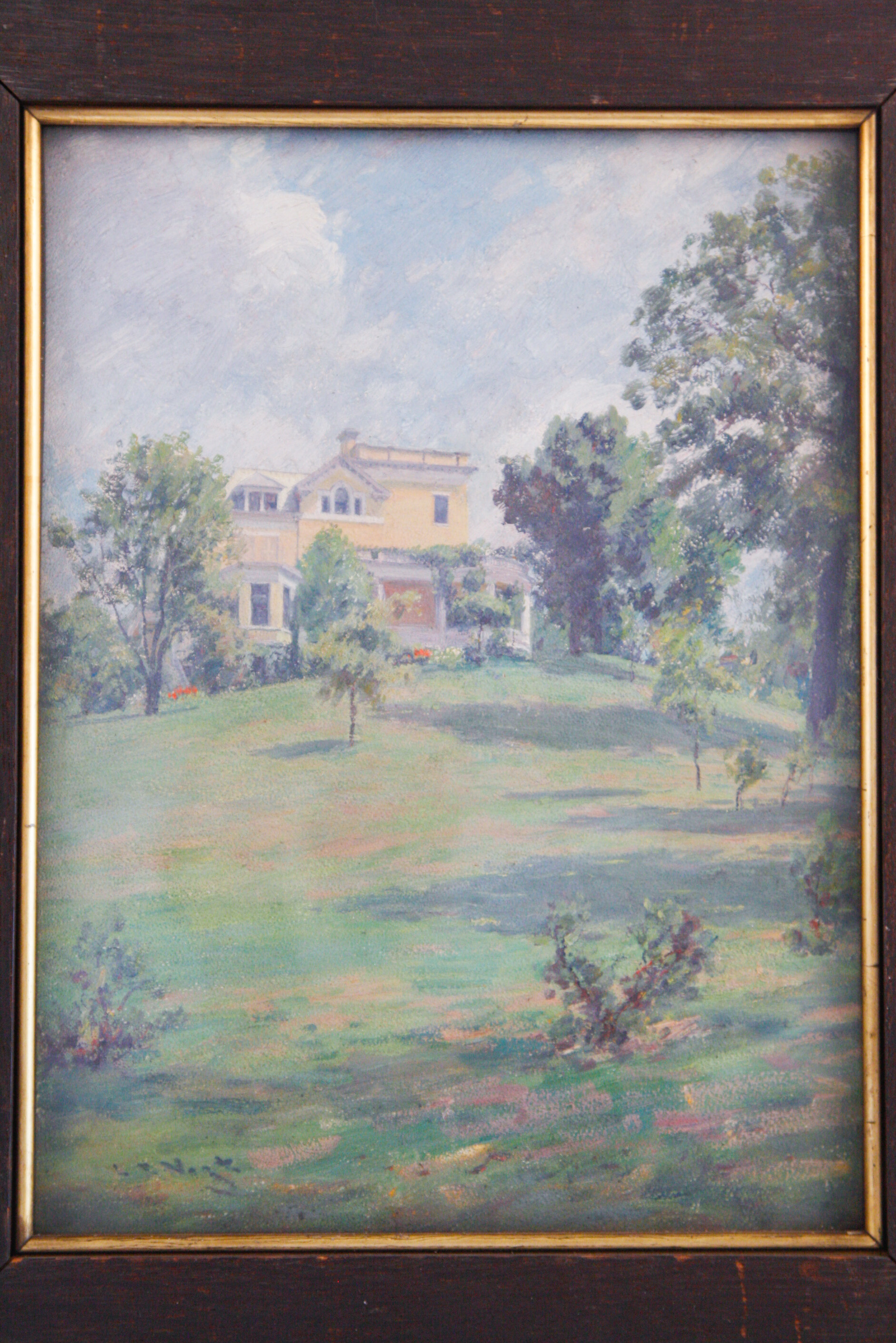 Louis Charles Vogt Oil on Academy Board of a "House in Cincinnati"