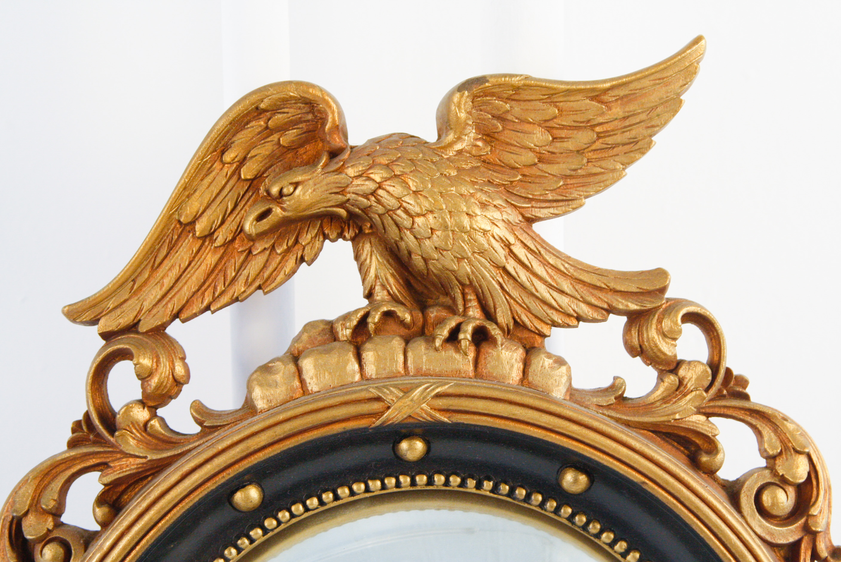 Syroco Wood Federal Style Convex Mirror