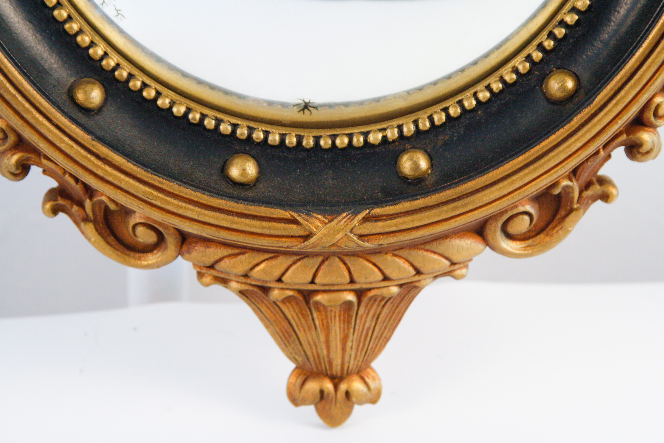 Syroco Wood Federal Style Convex Mirror