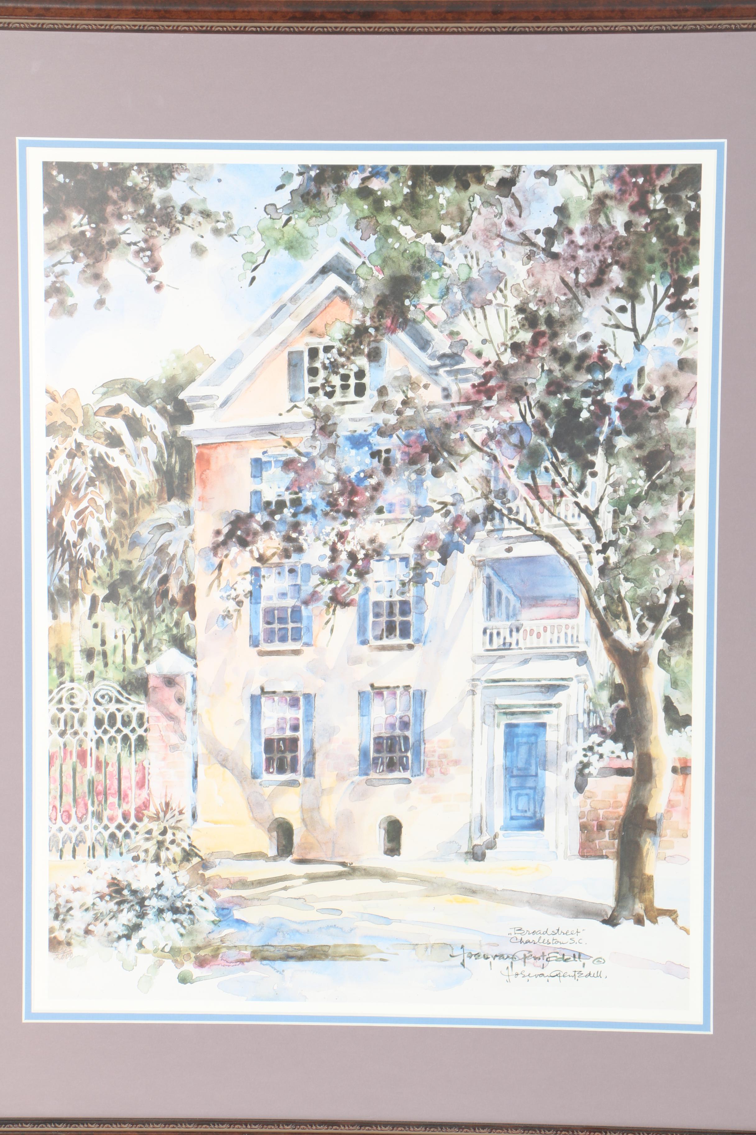 Josie Van Gent Edell Limited Edition Offset Lithographs of South Carolina Architecture