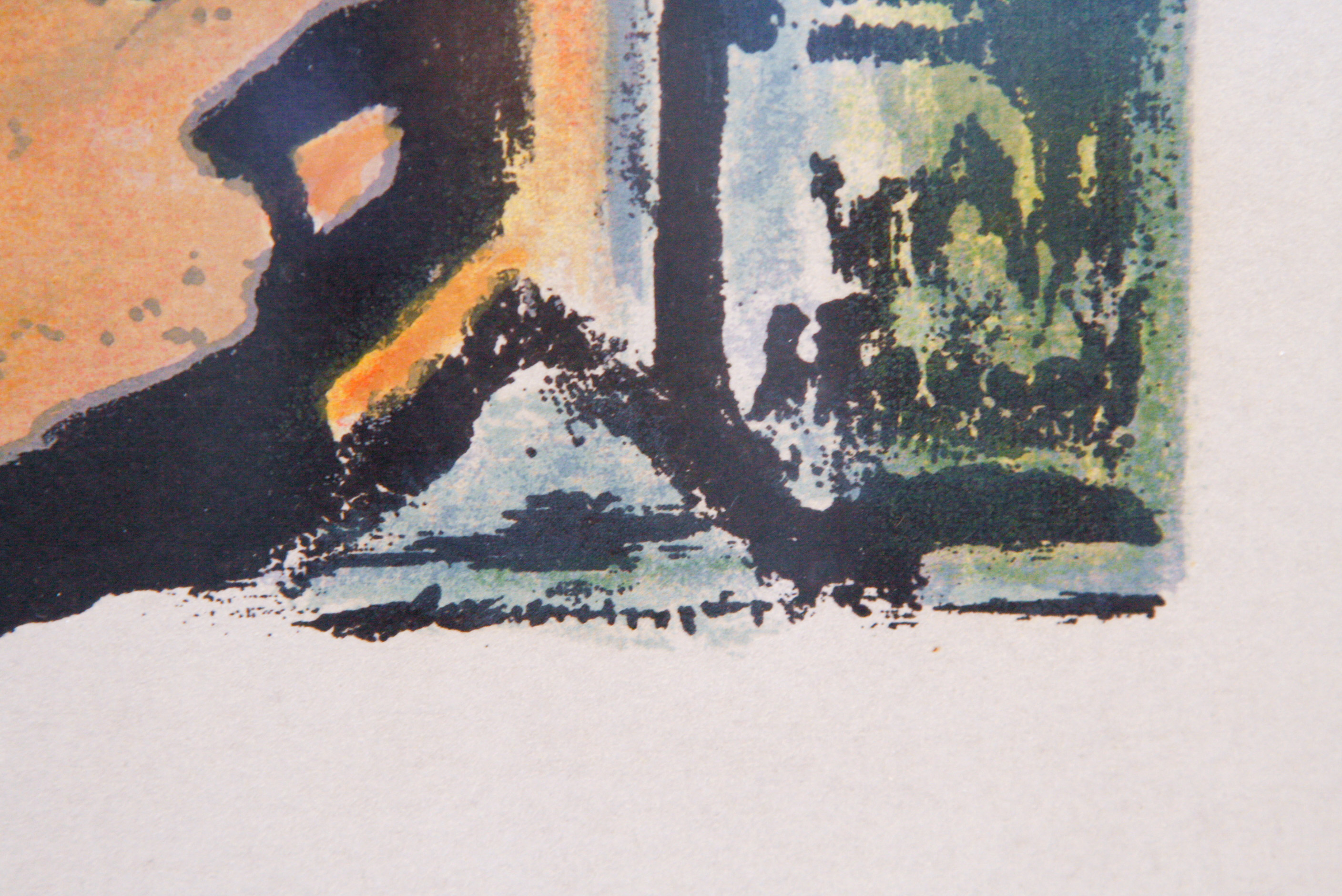 George Rouault Restrike Lithograph of a Woman in Profile