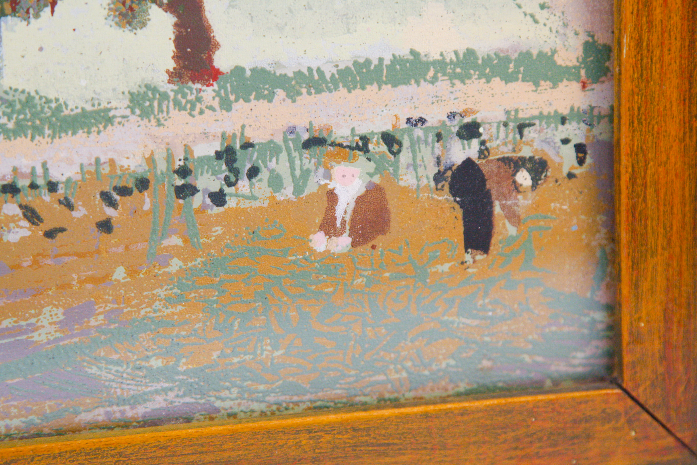 Grandma Moses Silkscreen After "The Old Oaken Bucket"