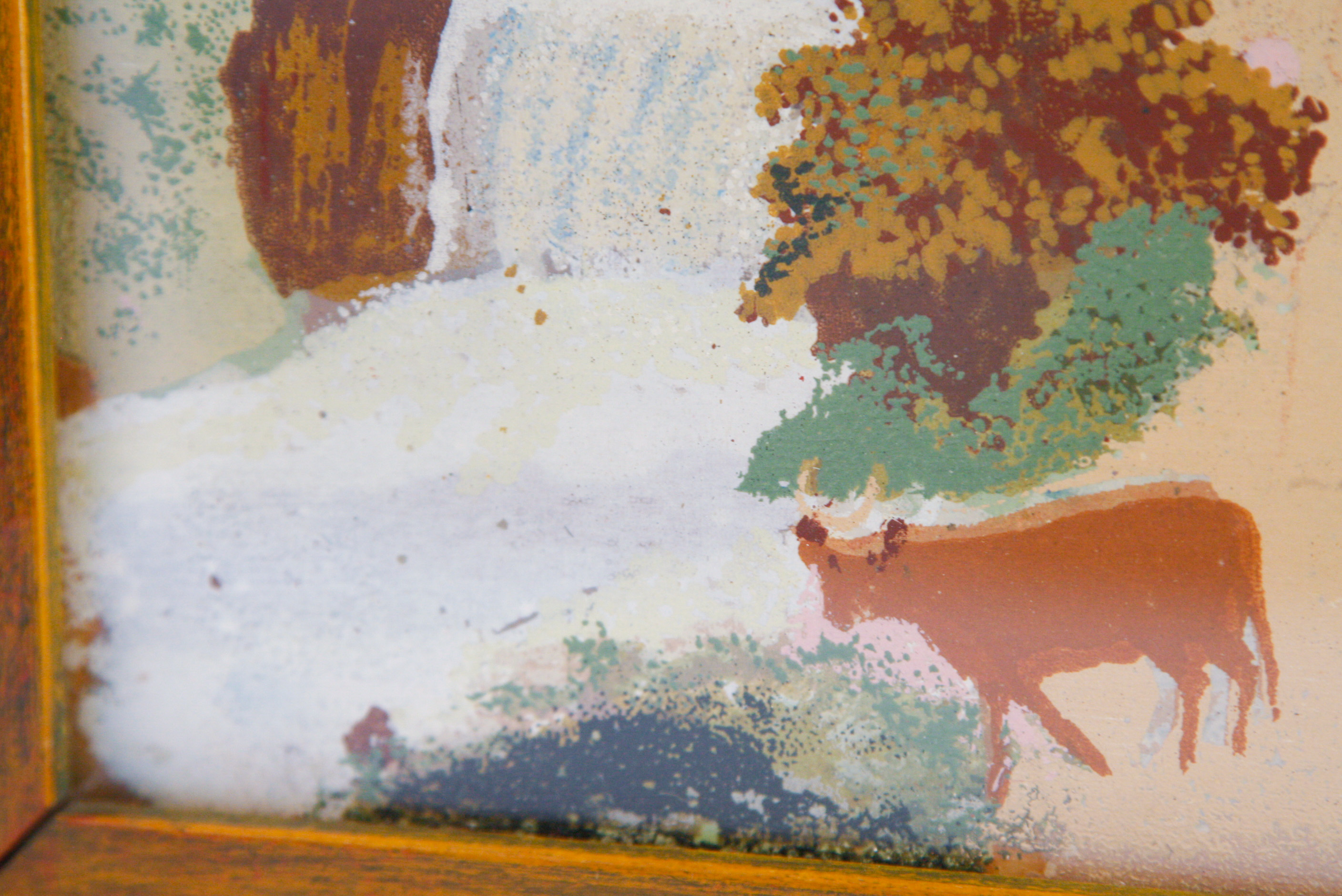 Grandma Moses Silkscreen After "The Old Oaken Bucket"