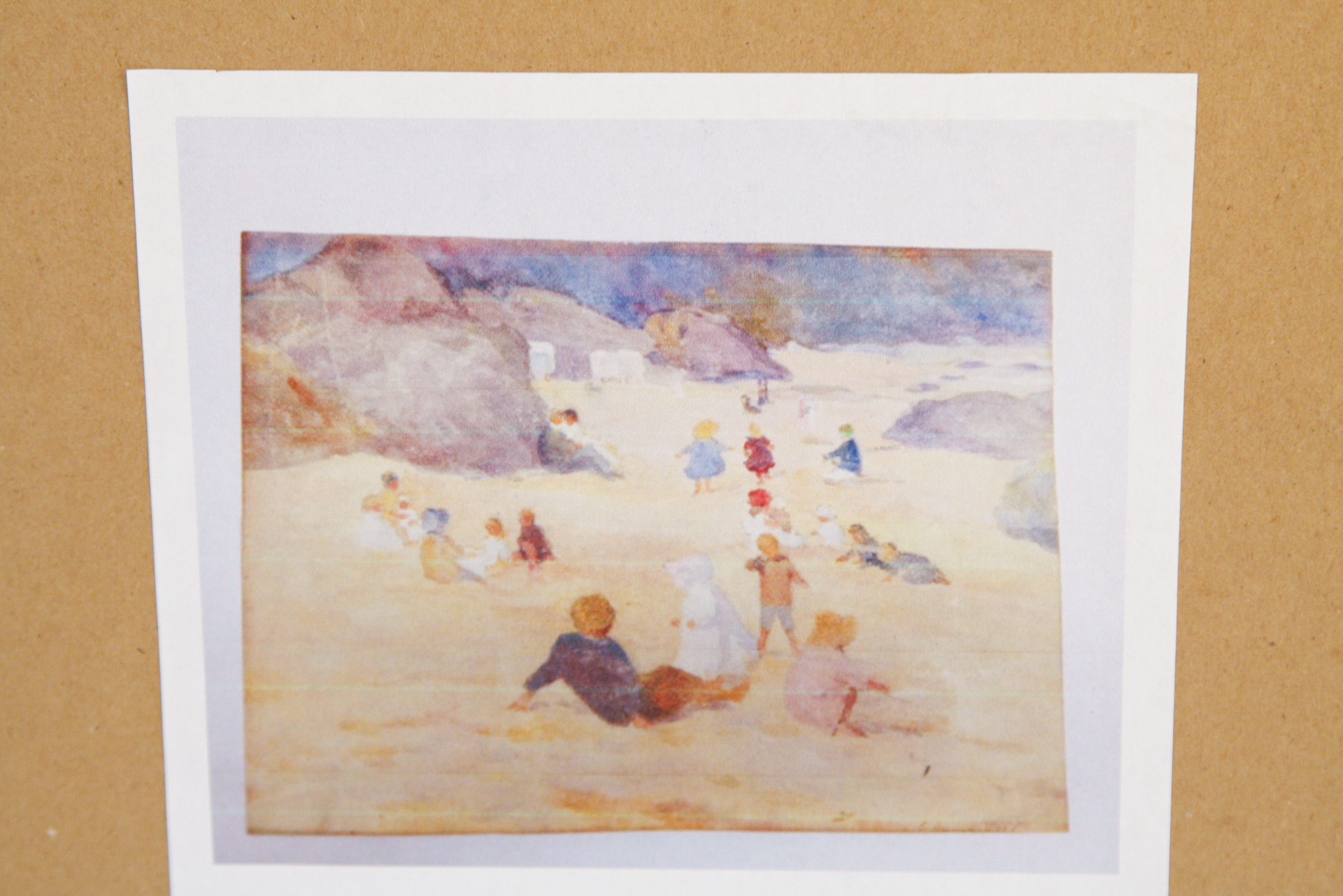 Emma Mendenhall Watercolor on Paper of Houses on the Ohio River