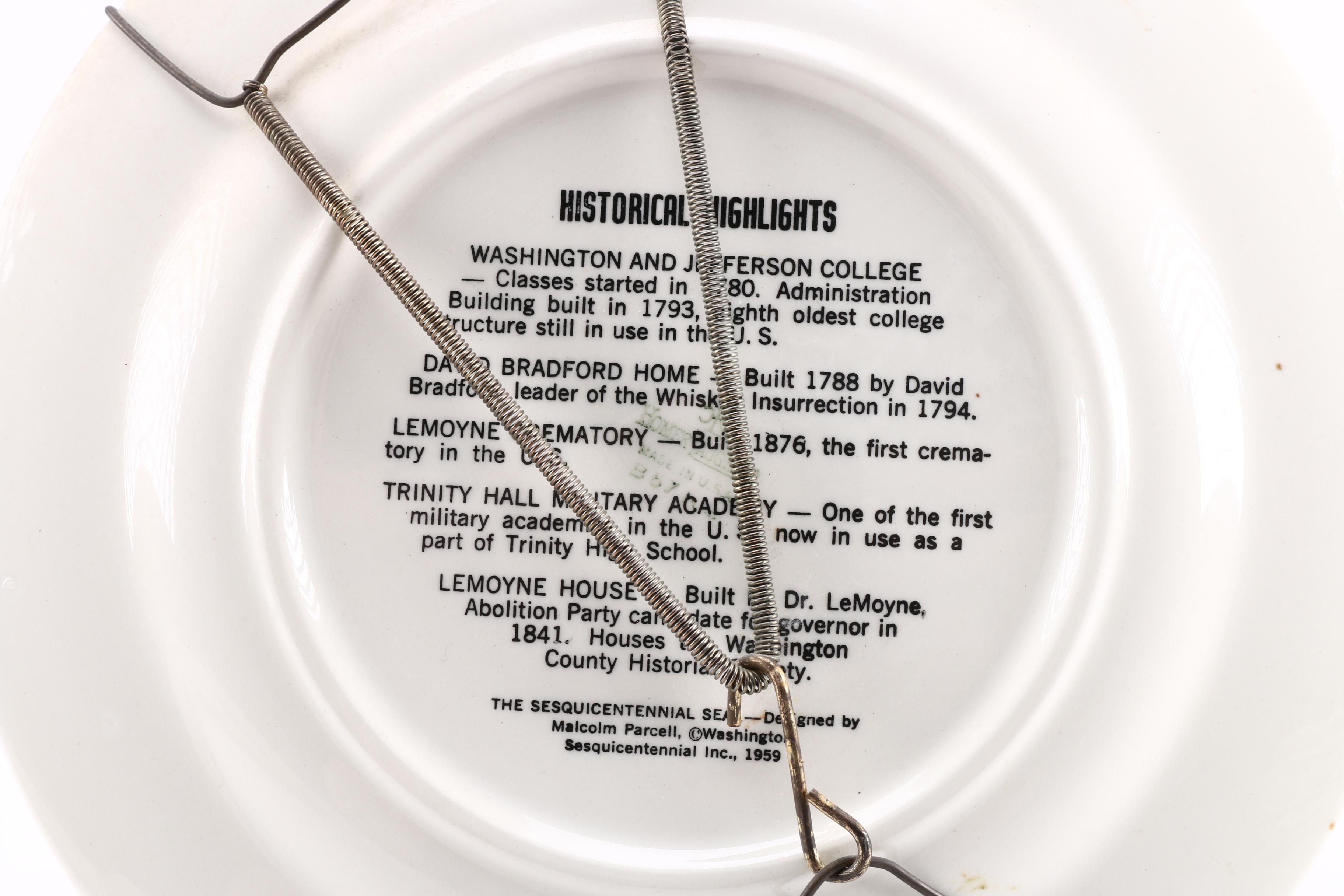 Vintage Commemorative Plates Featuring Pennsylvania, Ohio, and West Virginia Landmarks and More