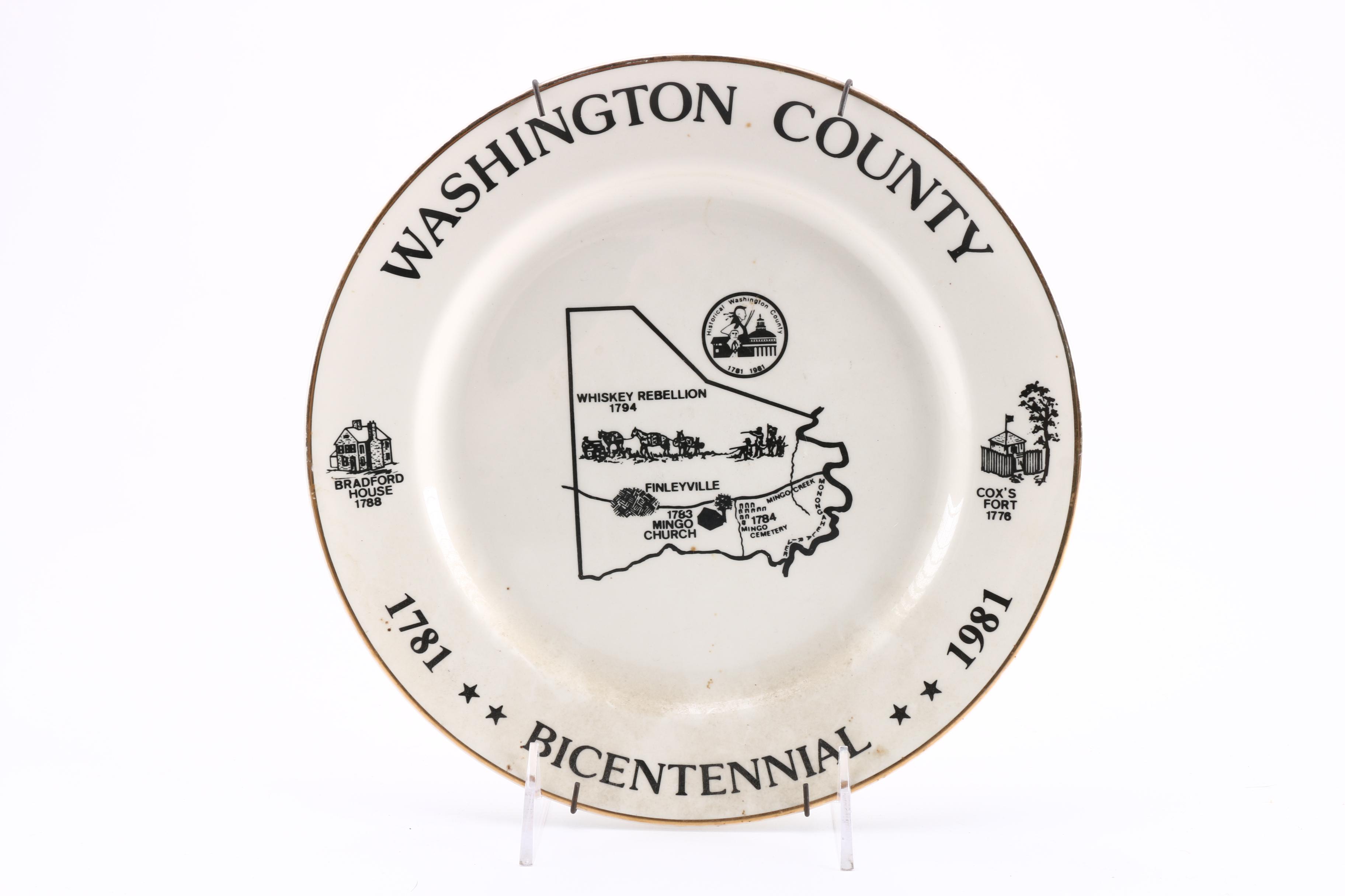 Vintage Commemorative Plates Featuring Pennsylvania, Ohio, and West Virginia Landmarks and More