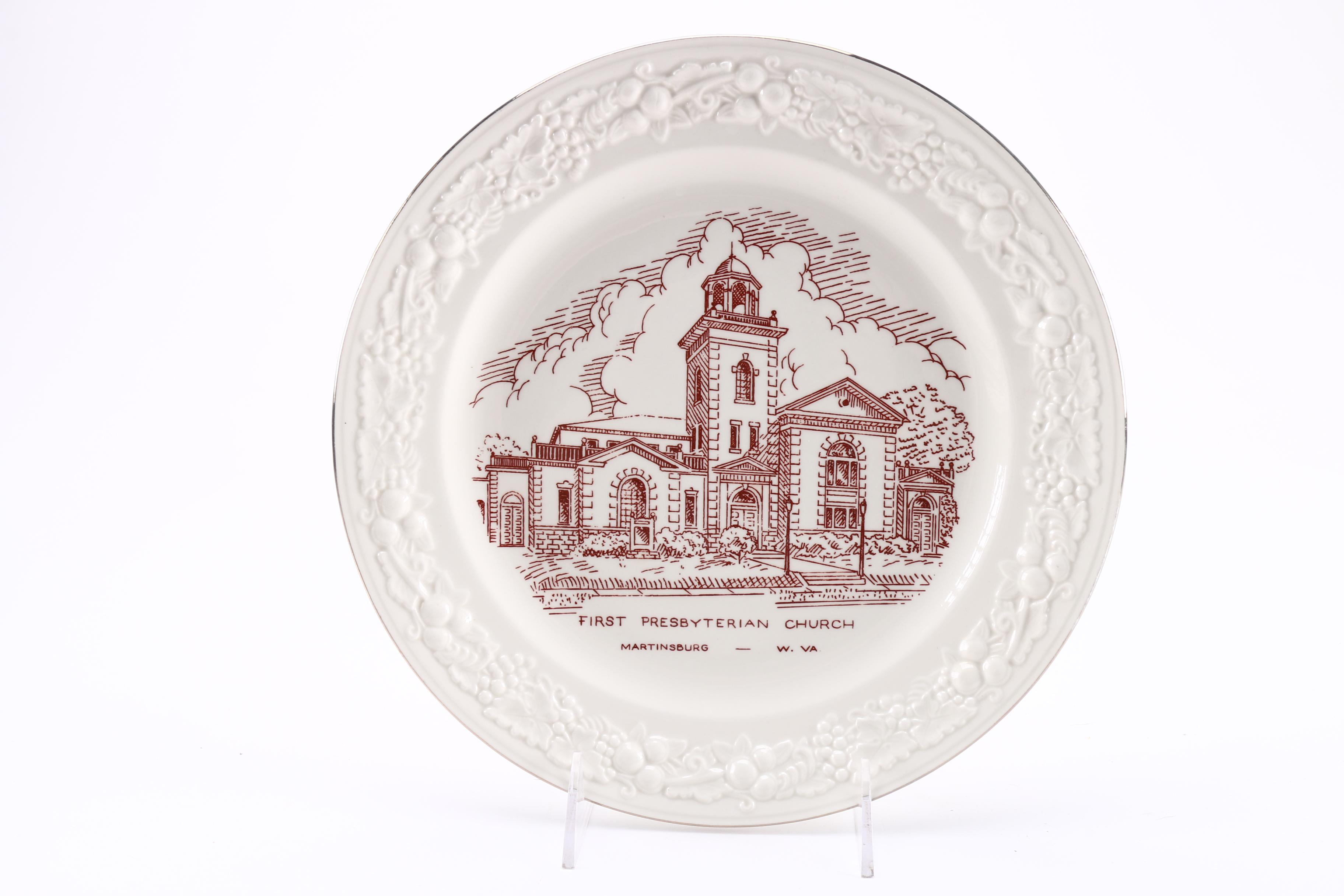 Vintage Commemorative Plates Featuring Pennsylvania, Ohio, and West Virginia Landmarks and More