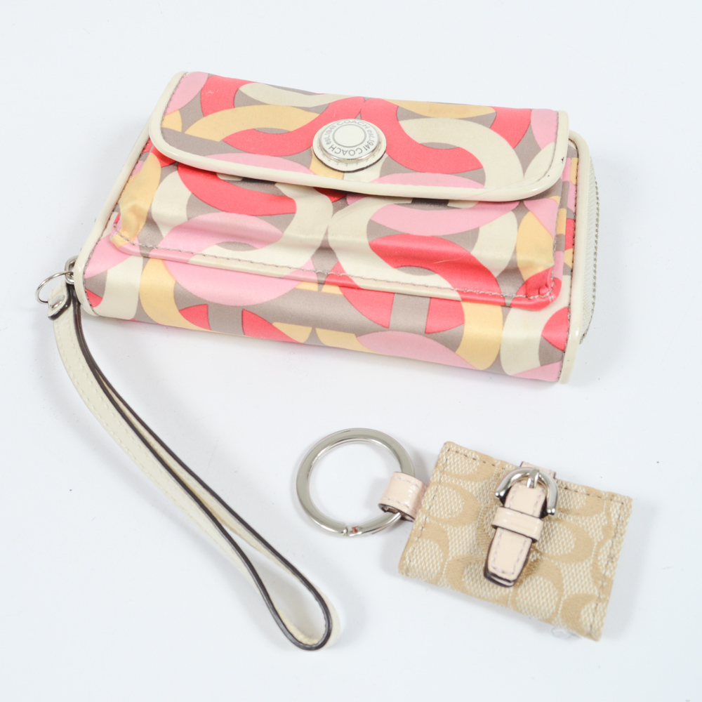 Coach Kristen Chain Link Wristlet Wallet and Signature Key Ring