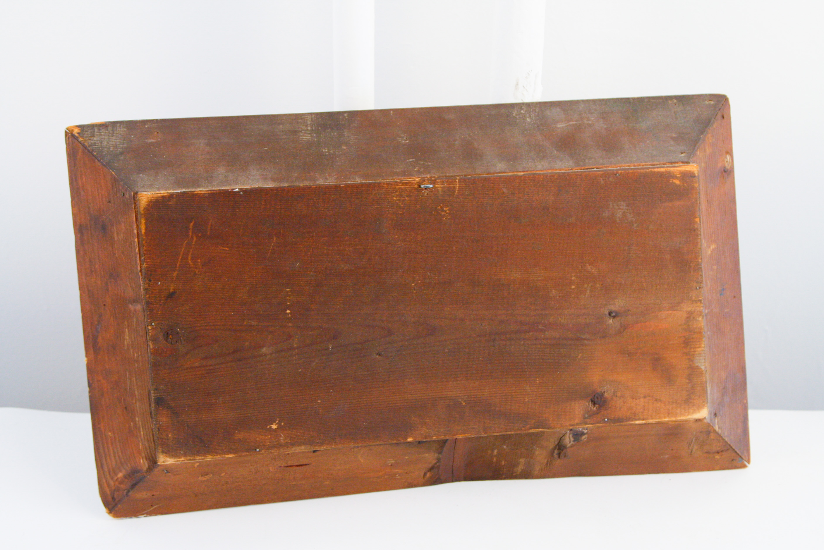 1891 Folk Art Diorama of Two Men Playing Cards