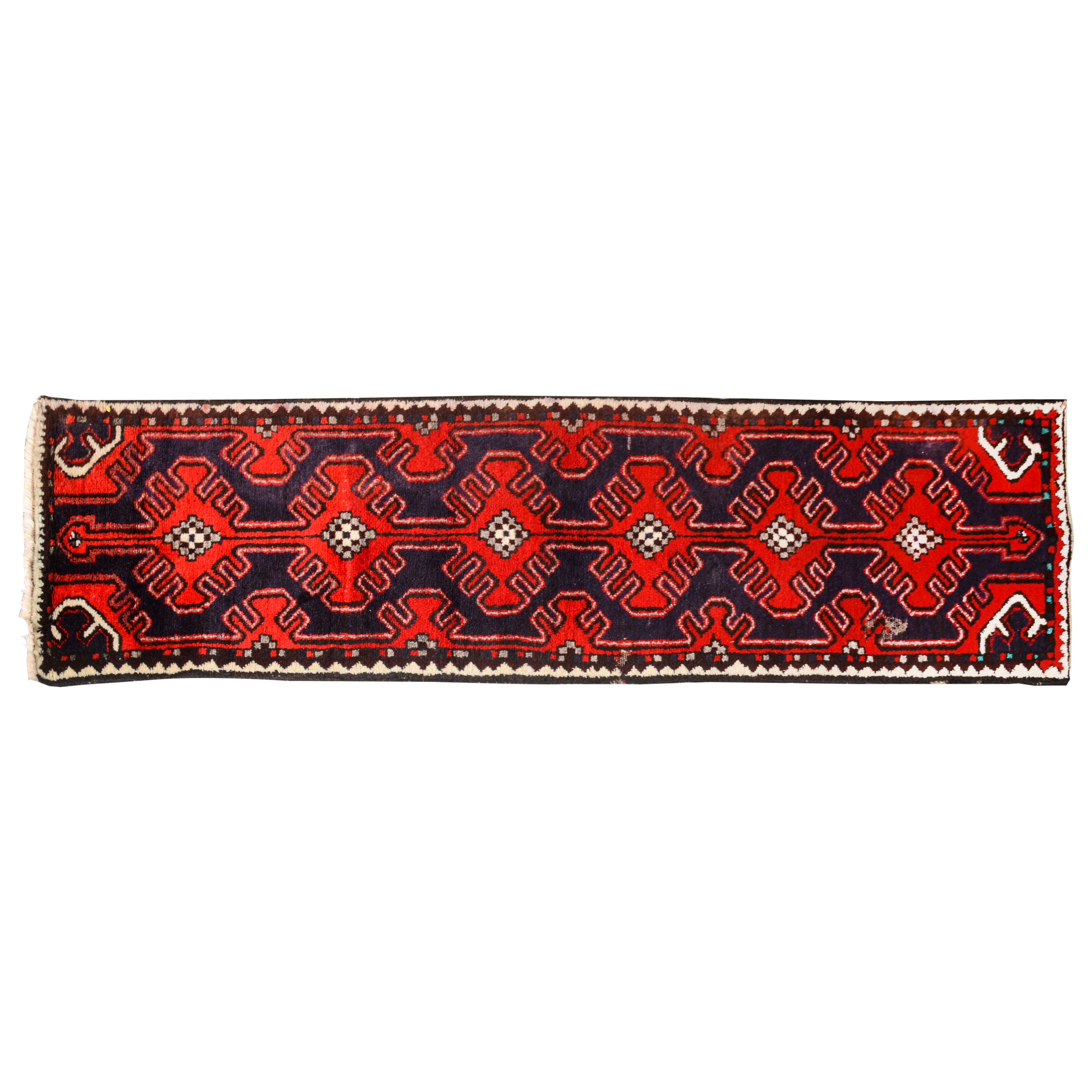 Hand-Knotted Shahsavan Wool Carpet Runner