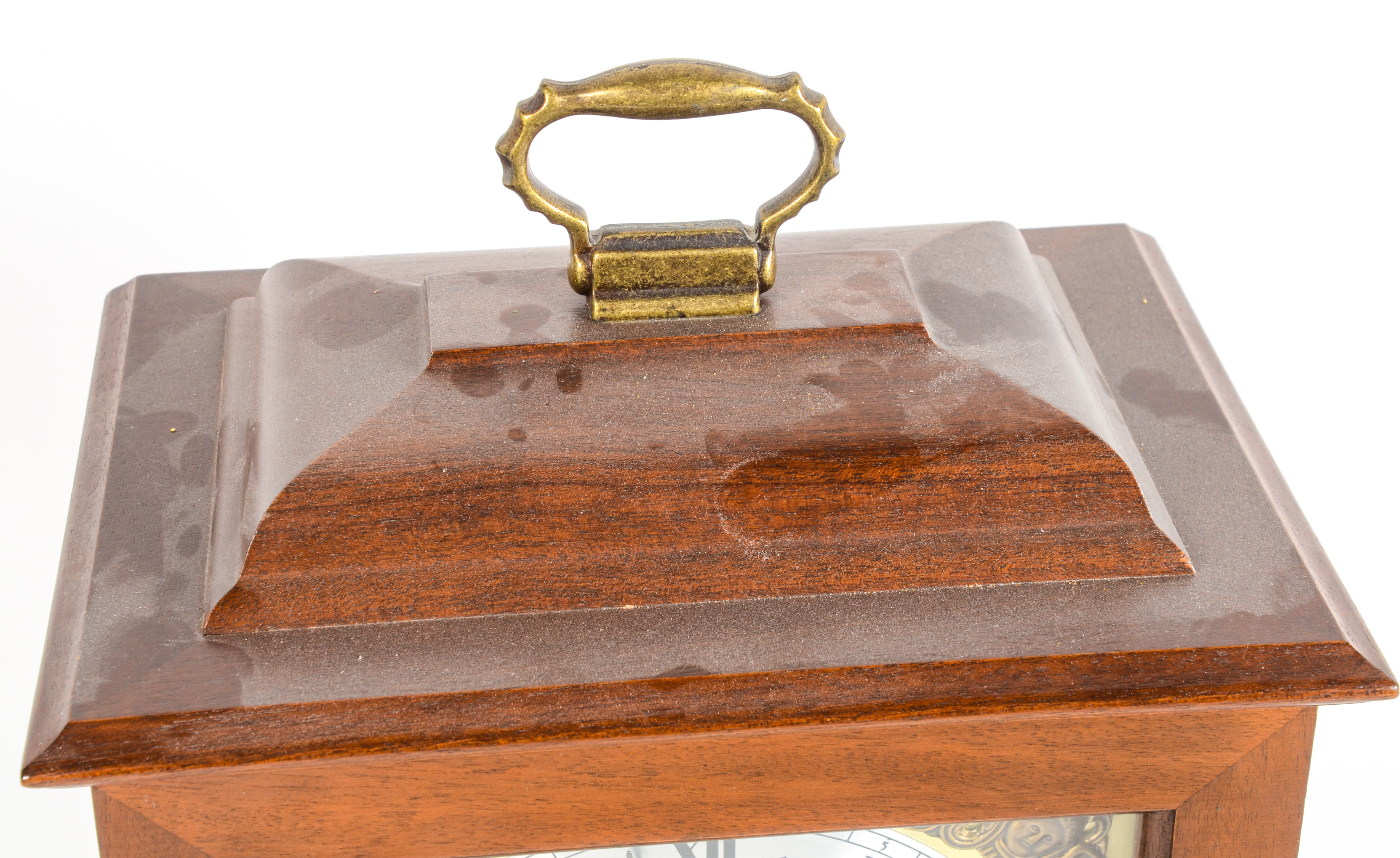 Large Brass and Wood Seth Thomas Mantel Clock