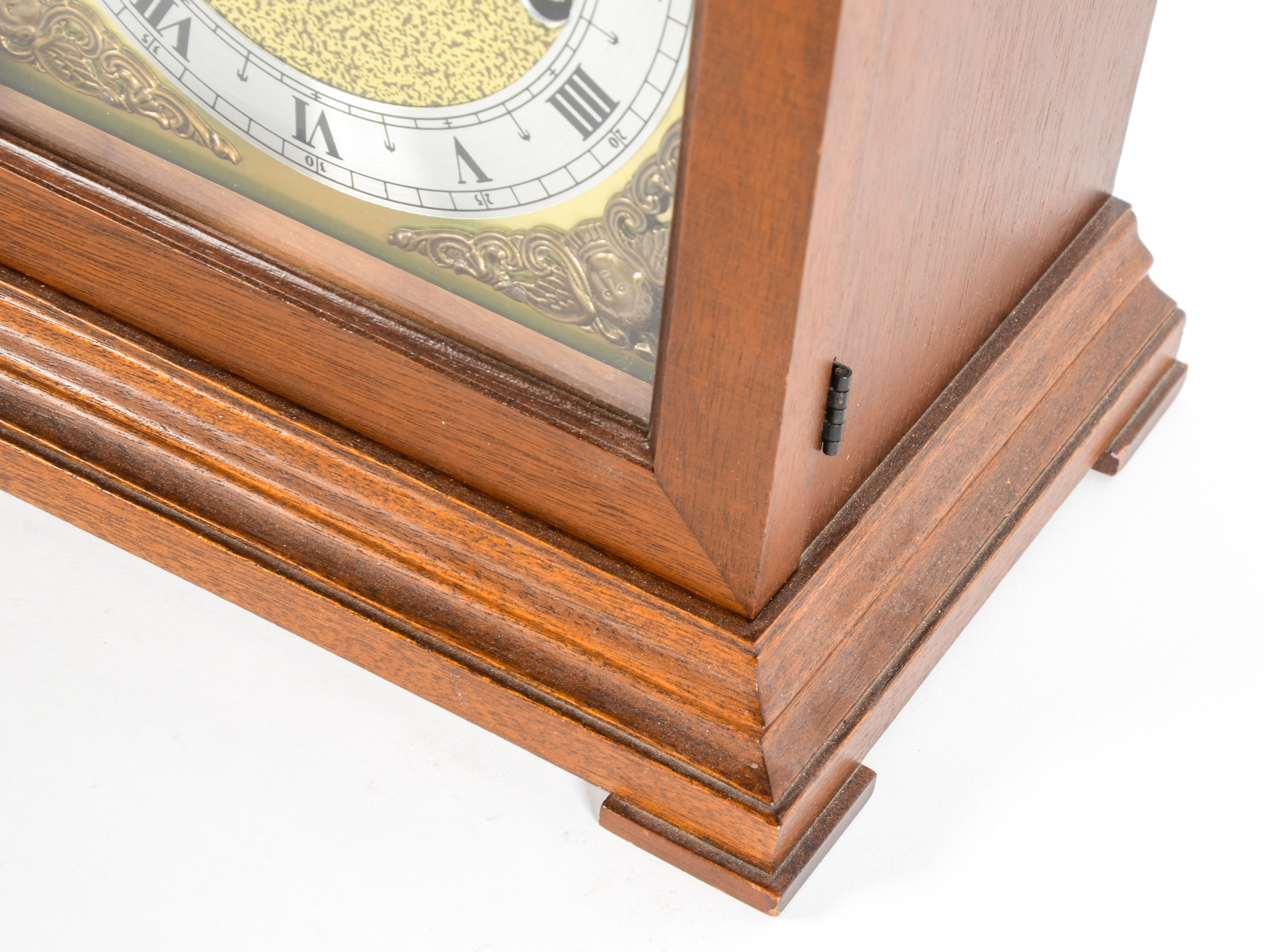 Large Brass and Wood Seth Thomas Mantel Clock