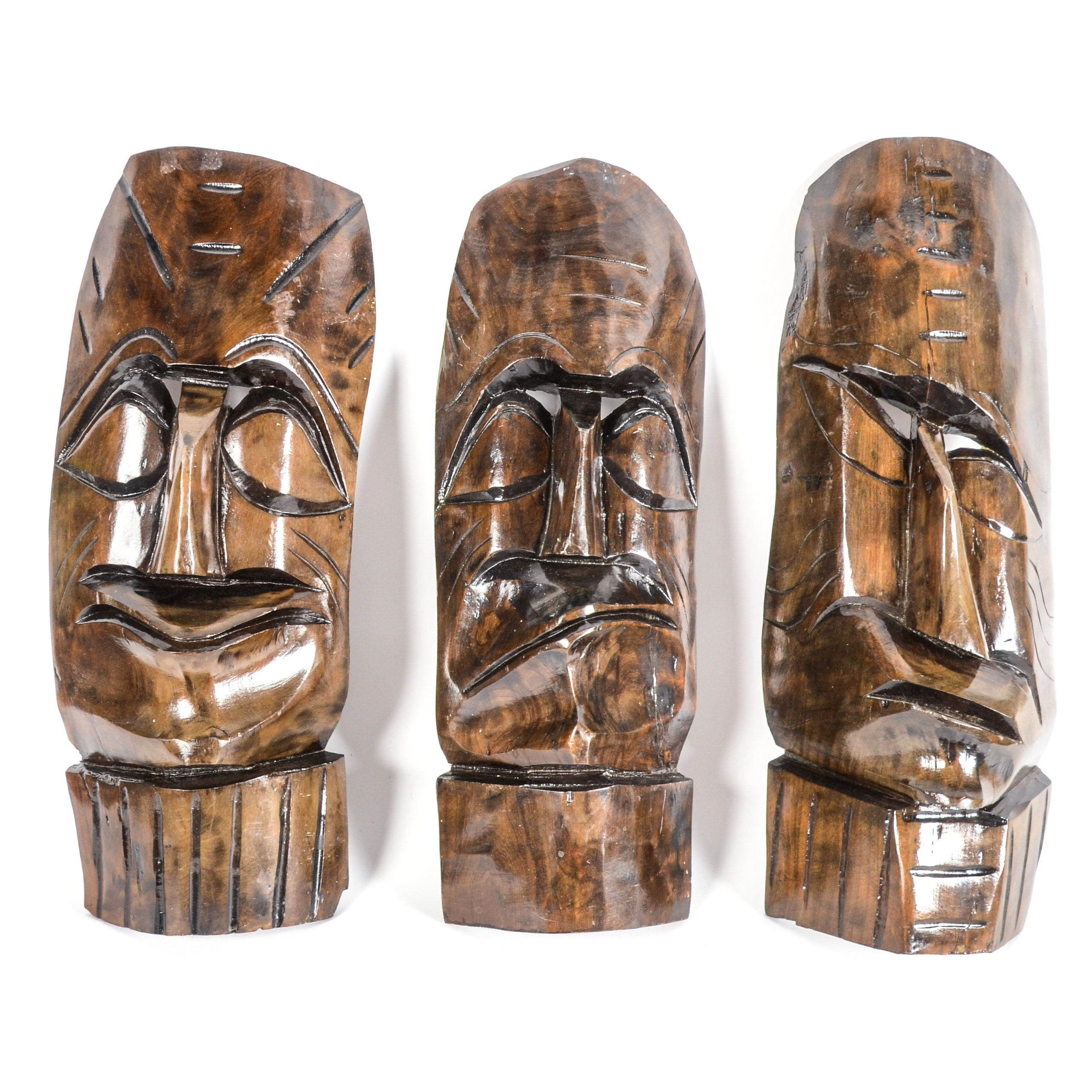 Group of Mexican Carved Wood Masks