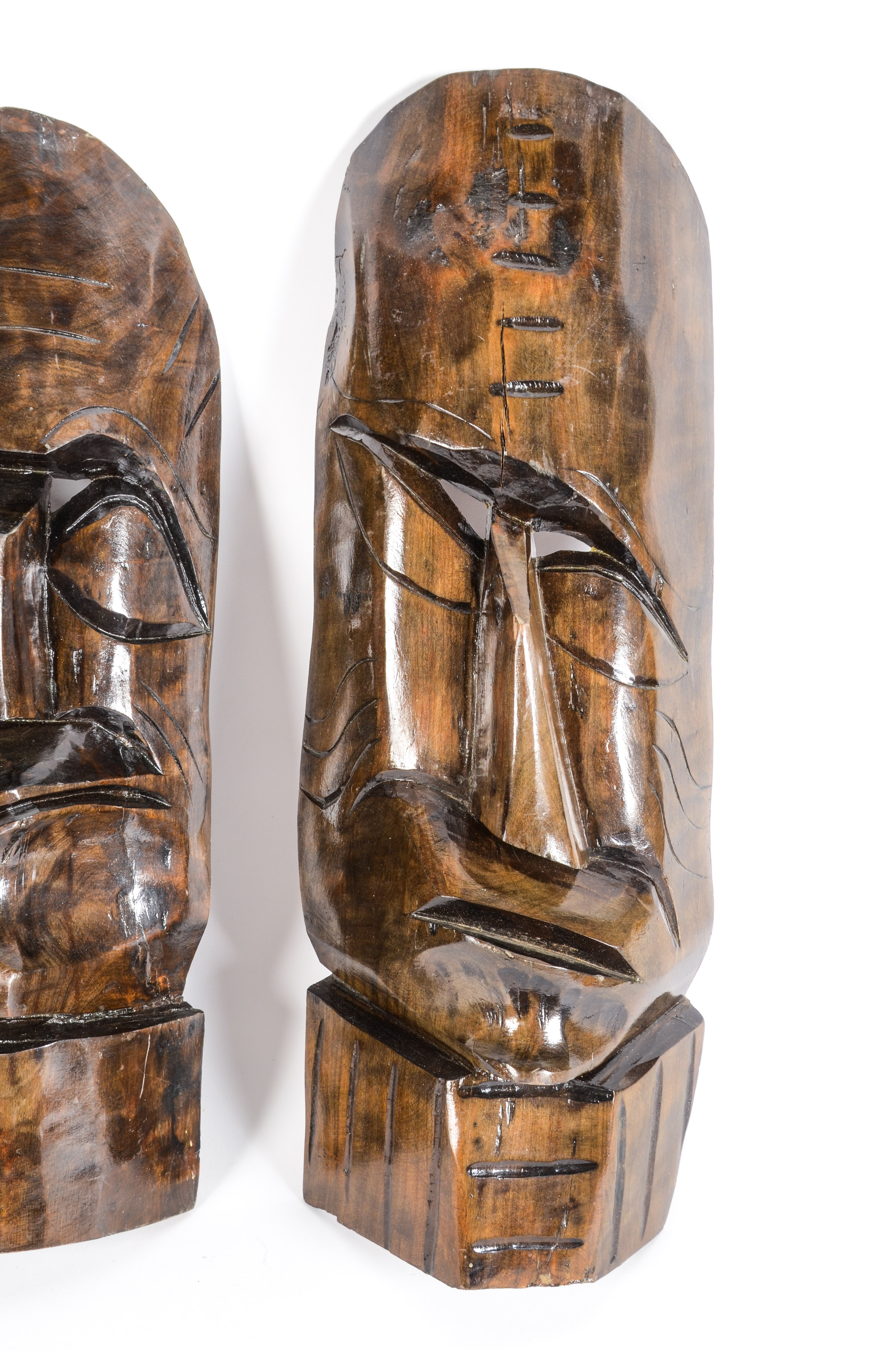 Group of Mexican Carved Wood Masks