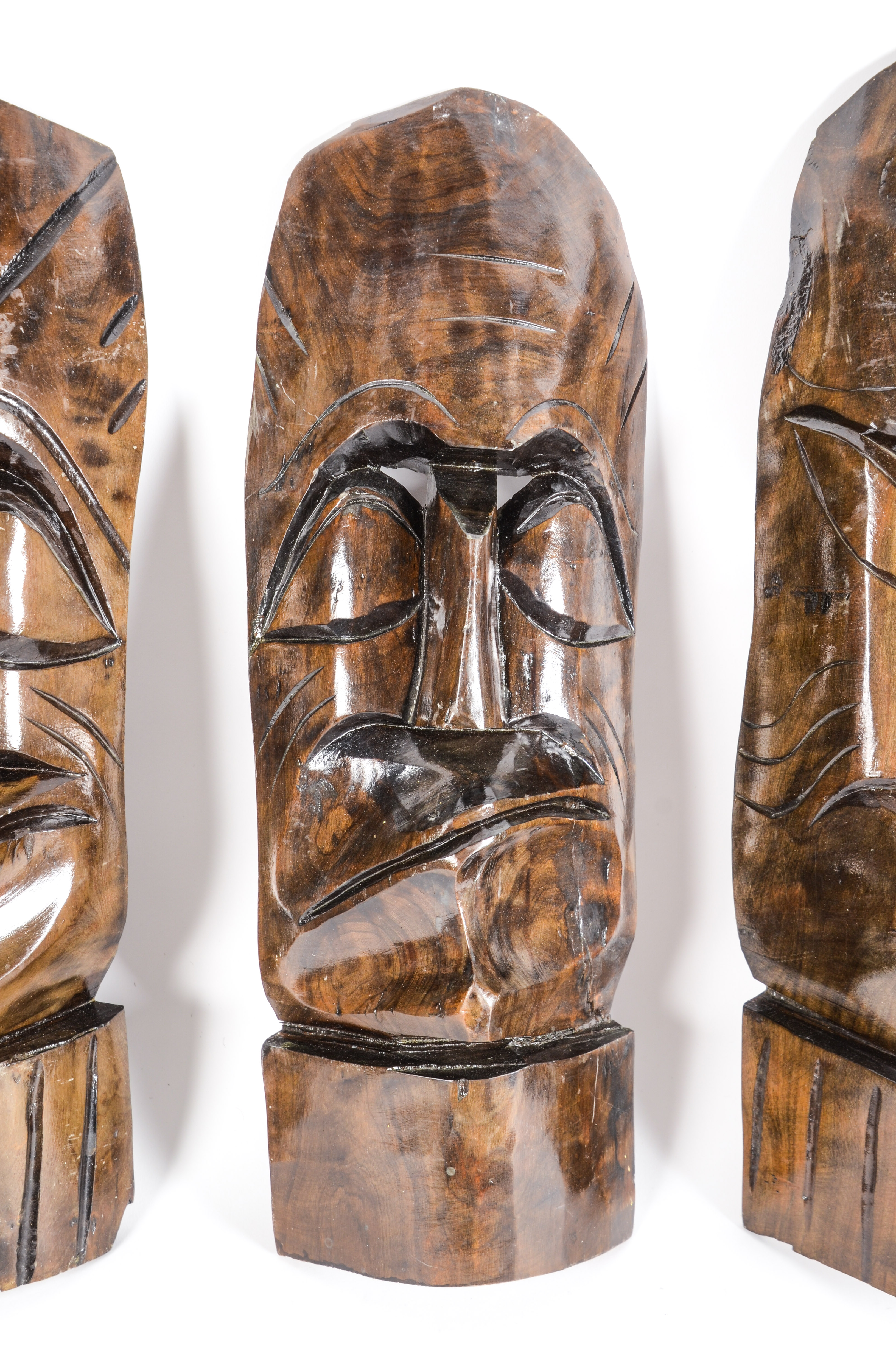 Group of Mexican Carved Wood Masks