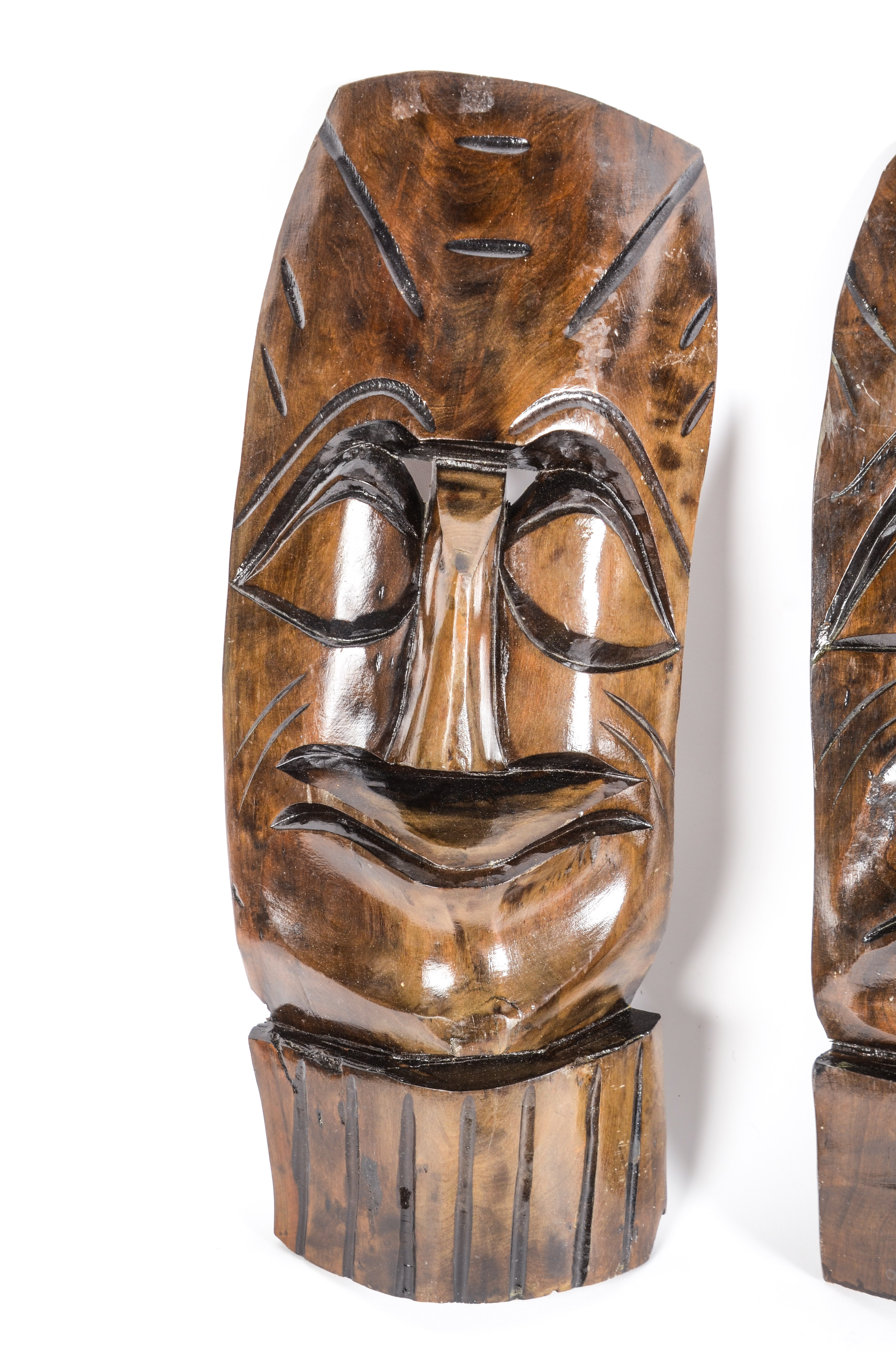 Group of Mexican Carved Wood Masks