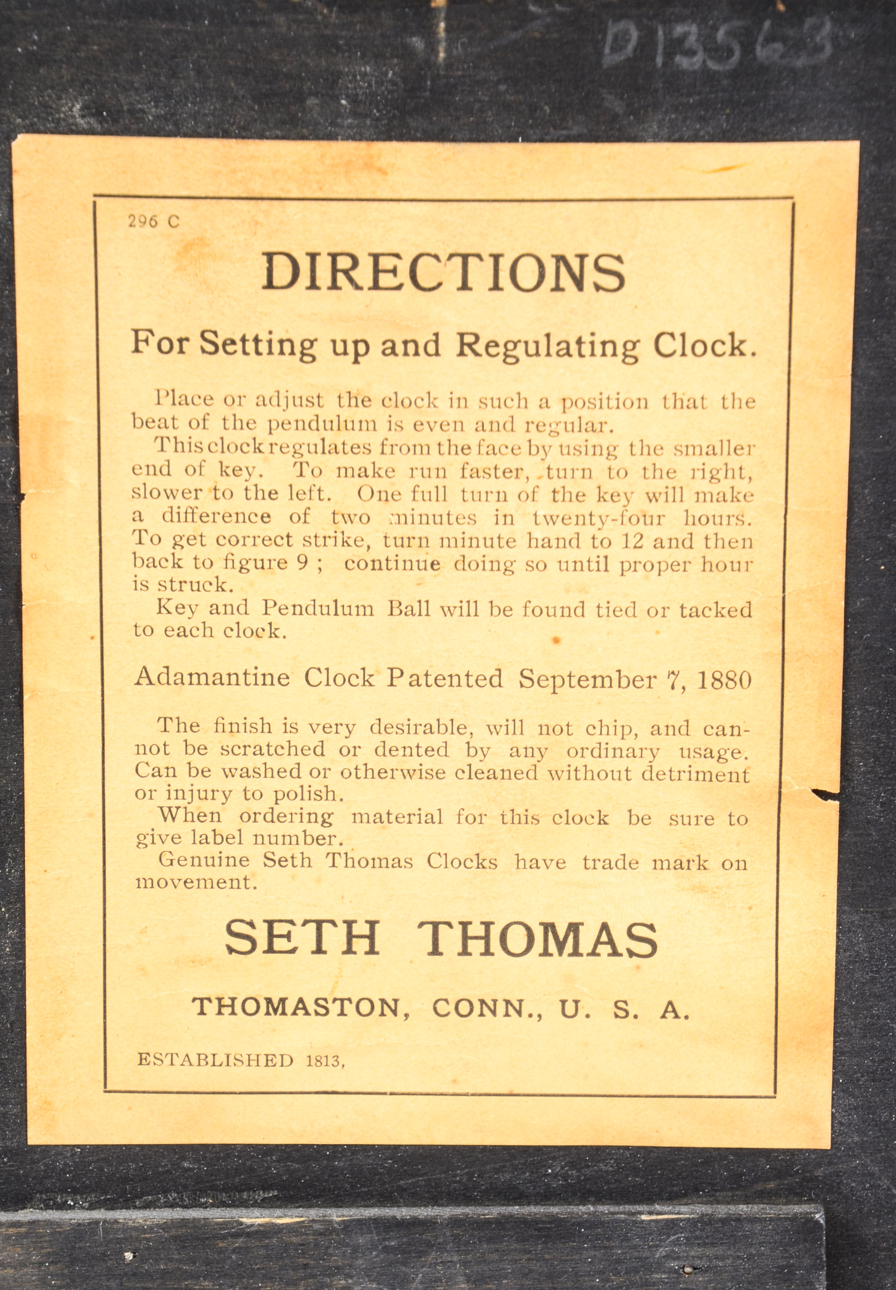 Seth Thomas "Adamantine" Mantel Clock