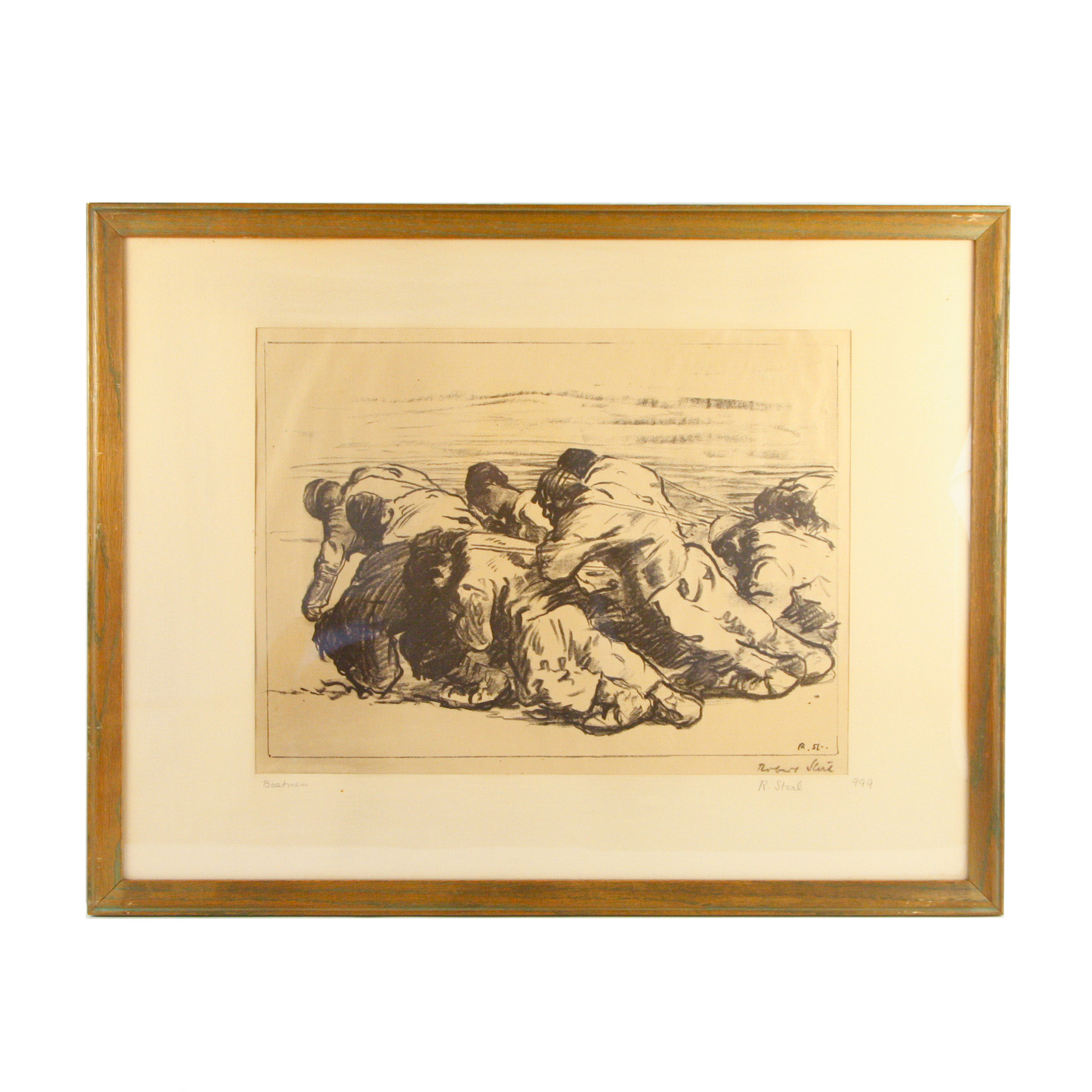 Robert Sterl Lithograph on Paper "Boatmen"