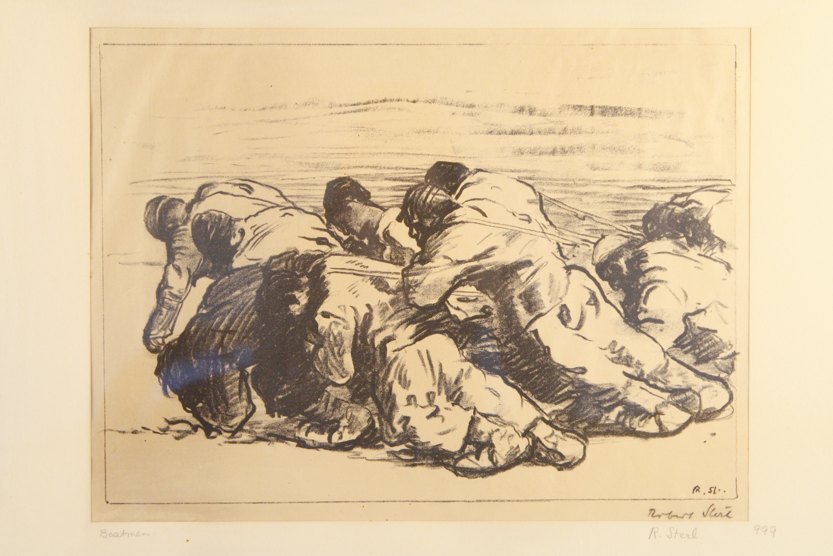 Robert Sterl Lithograph on Paper "Boatmen"