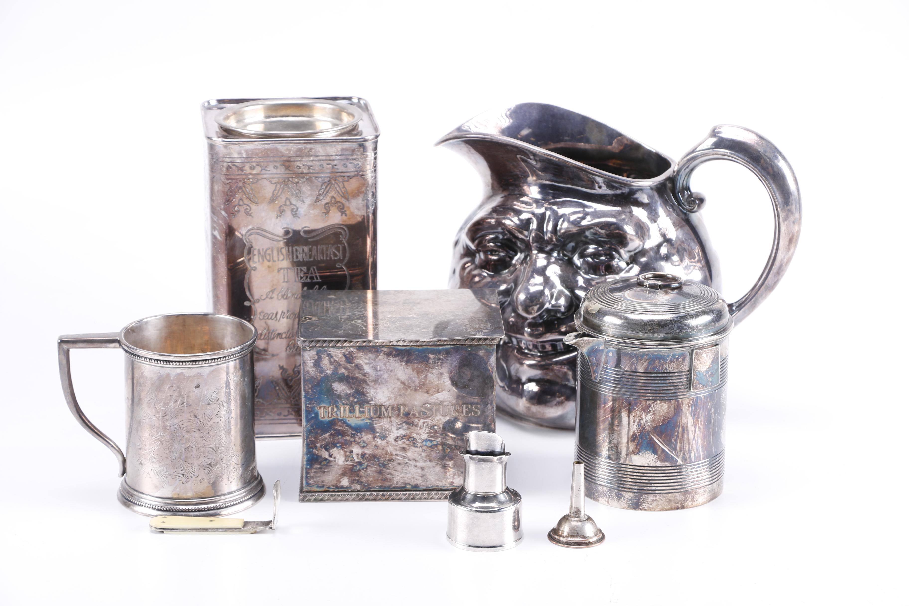 Silver Plate Tableware Including Reed & Barton Sunny Jim Pitcher