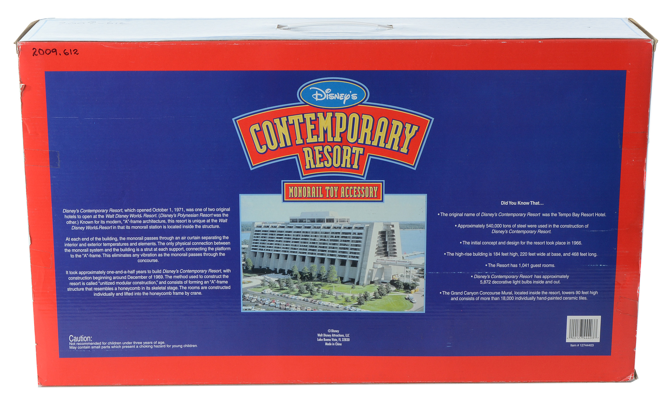 Disney Monorail Playset and "Disney's Contemporary Resort" Accessory