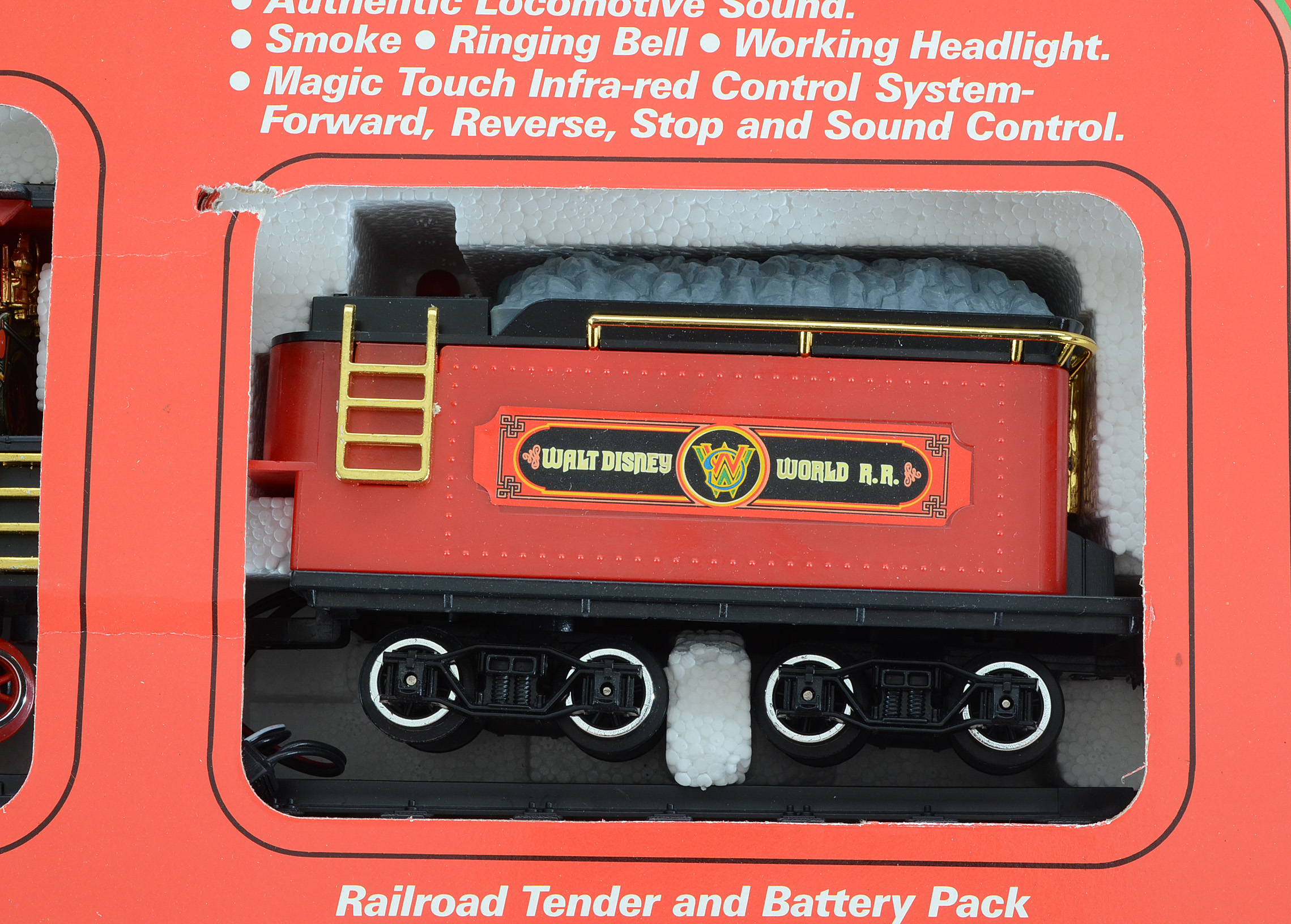 1988 "Walt Disney World R.R." Remote Control Train Set With Extra Cars and Track