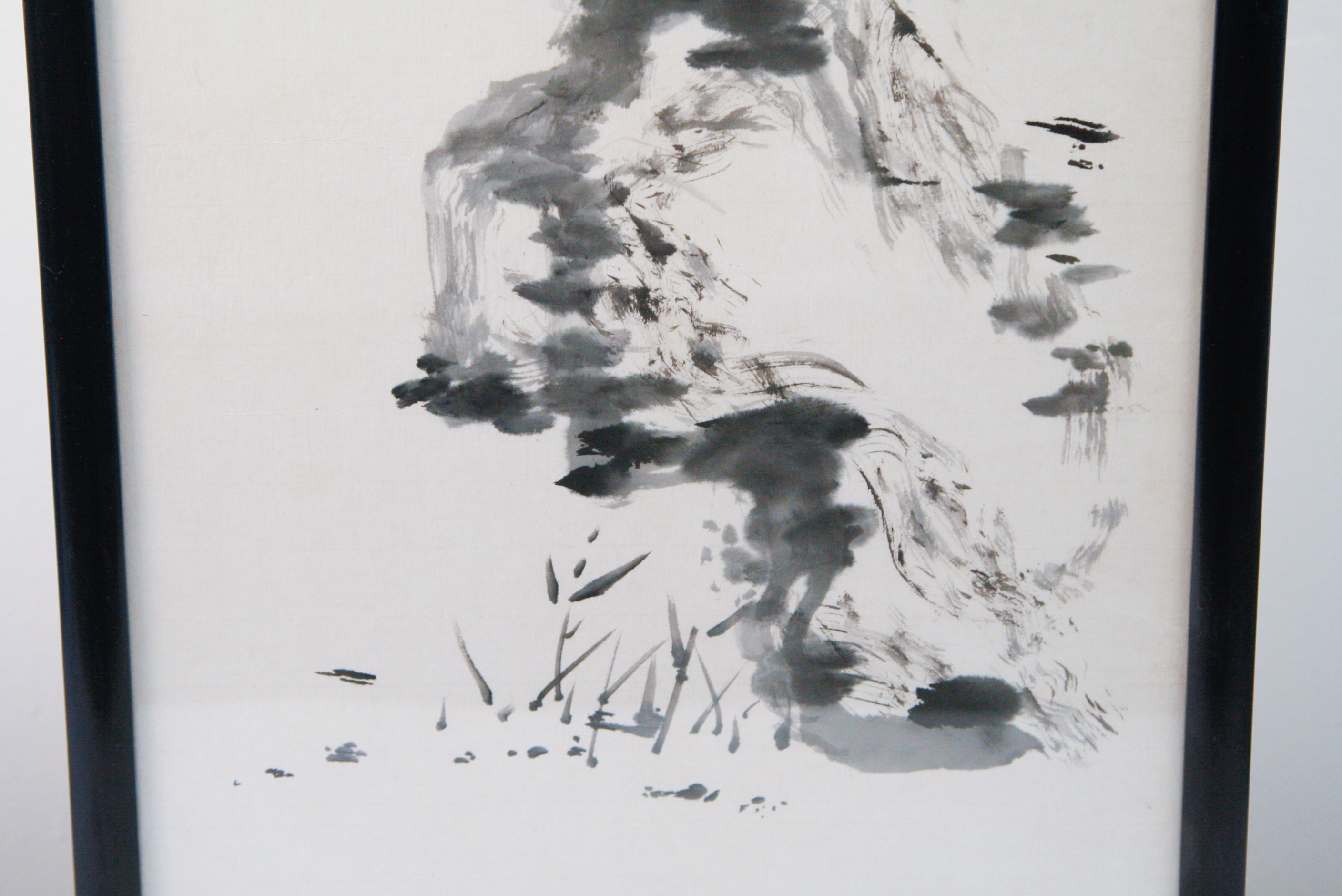 Original East Asian Inkwash Painting on Paper