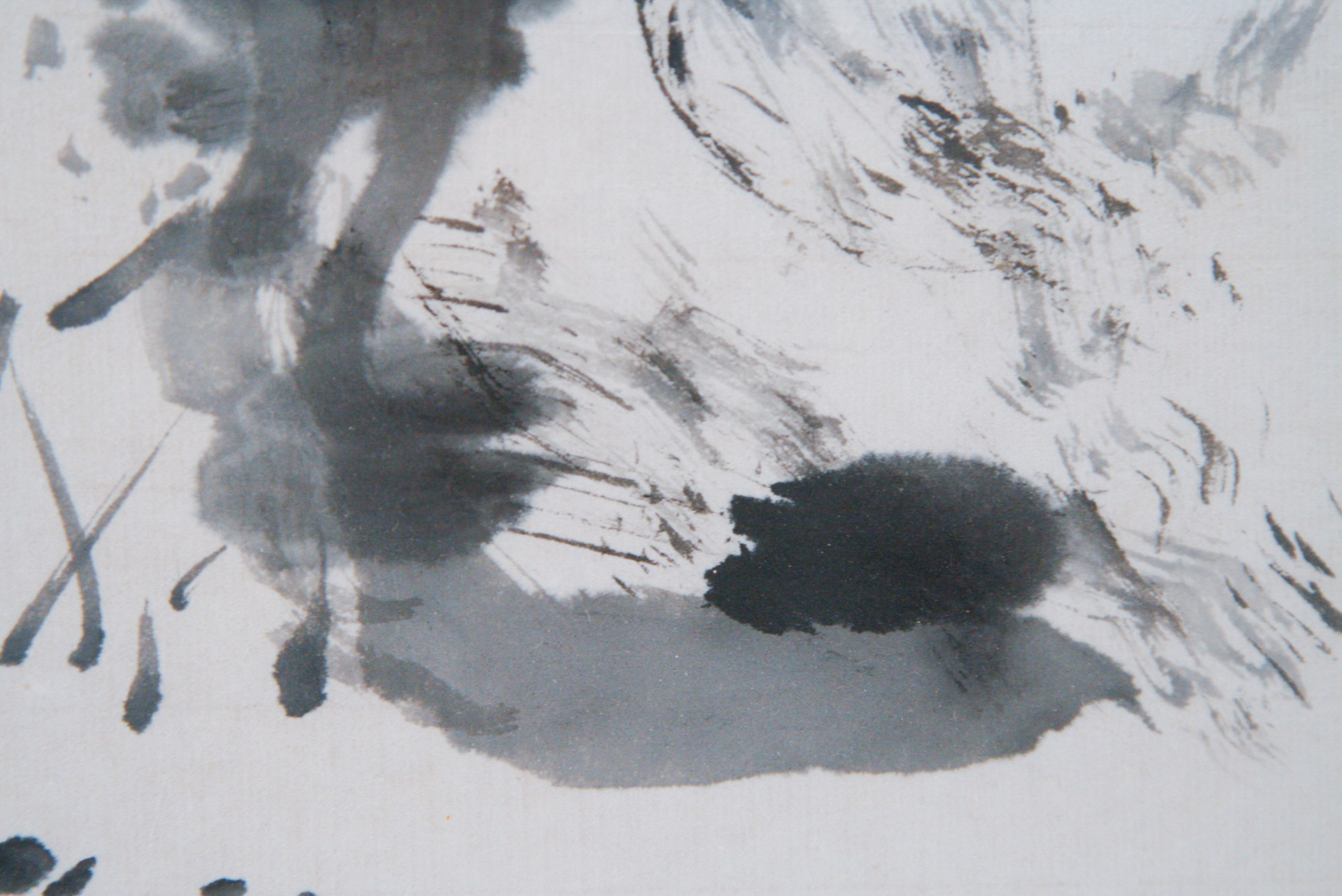 Original East Asian Inkwash Painting on Paper