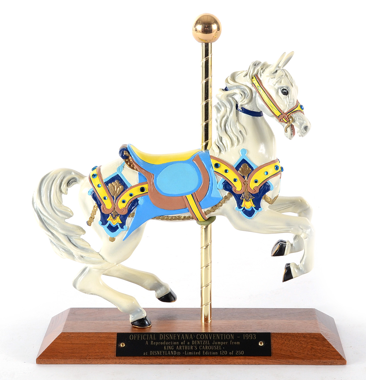 1993 Disneyana Convention Signed Carousel Horse Statuette and Gund Doll