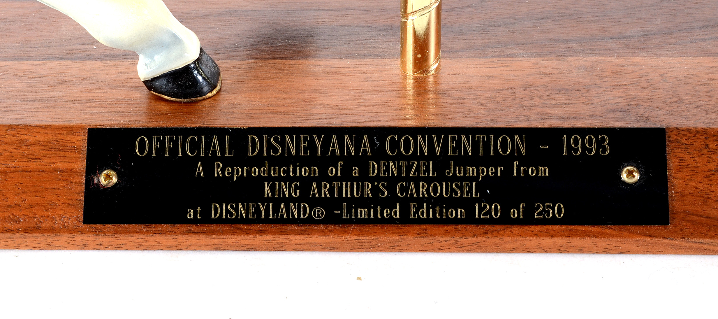 1993 Disneyana Convention Signed Carousel Horse Statuette and Gund Doll