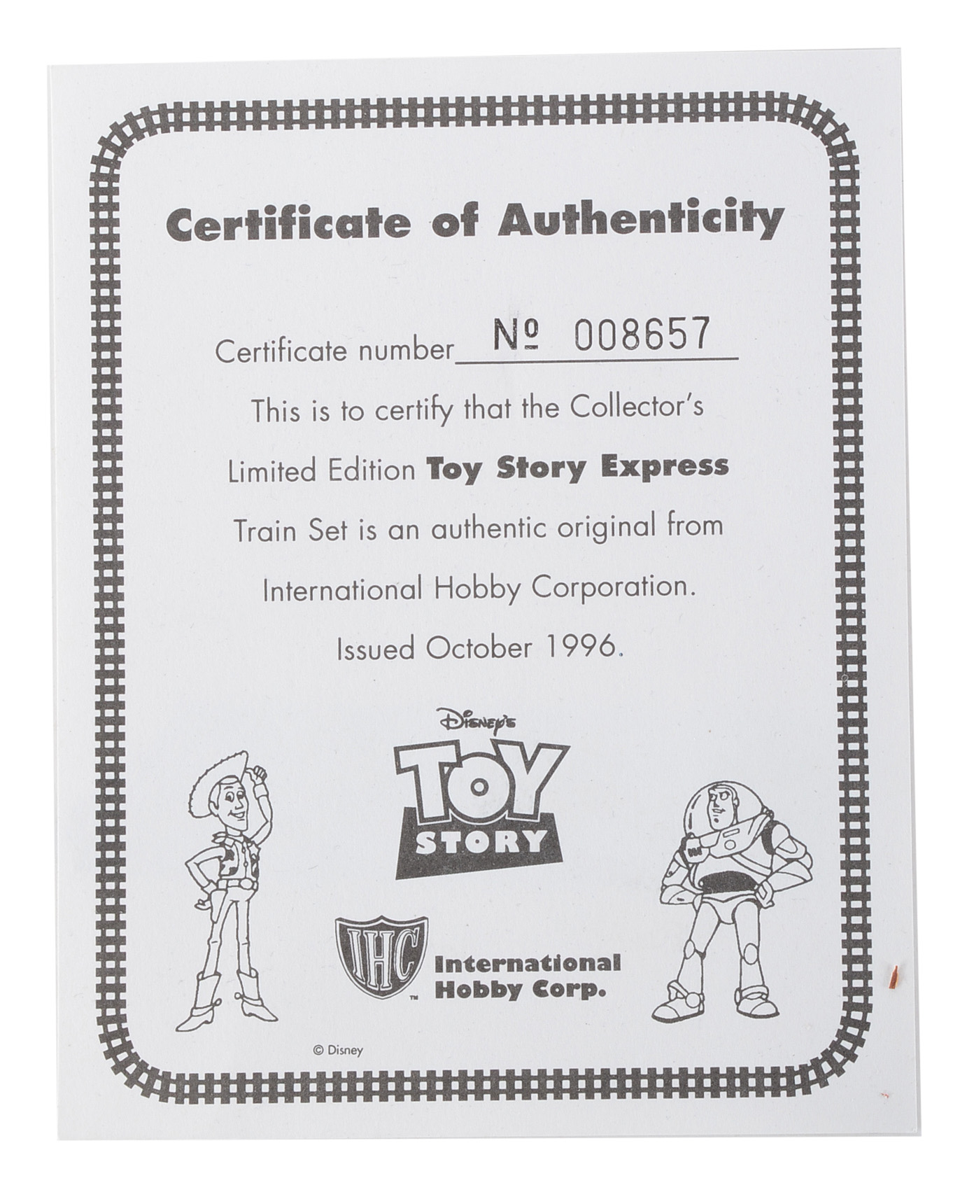 1996 Disney-Pixar "Toy Story Express" Train Set and Collector Car Set