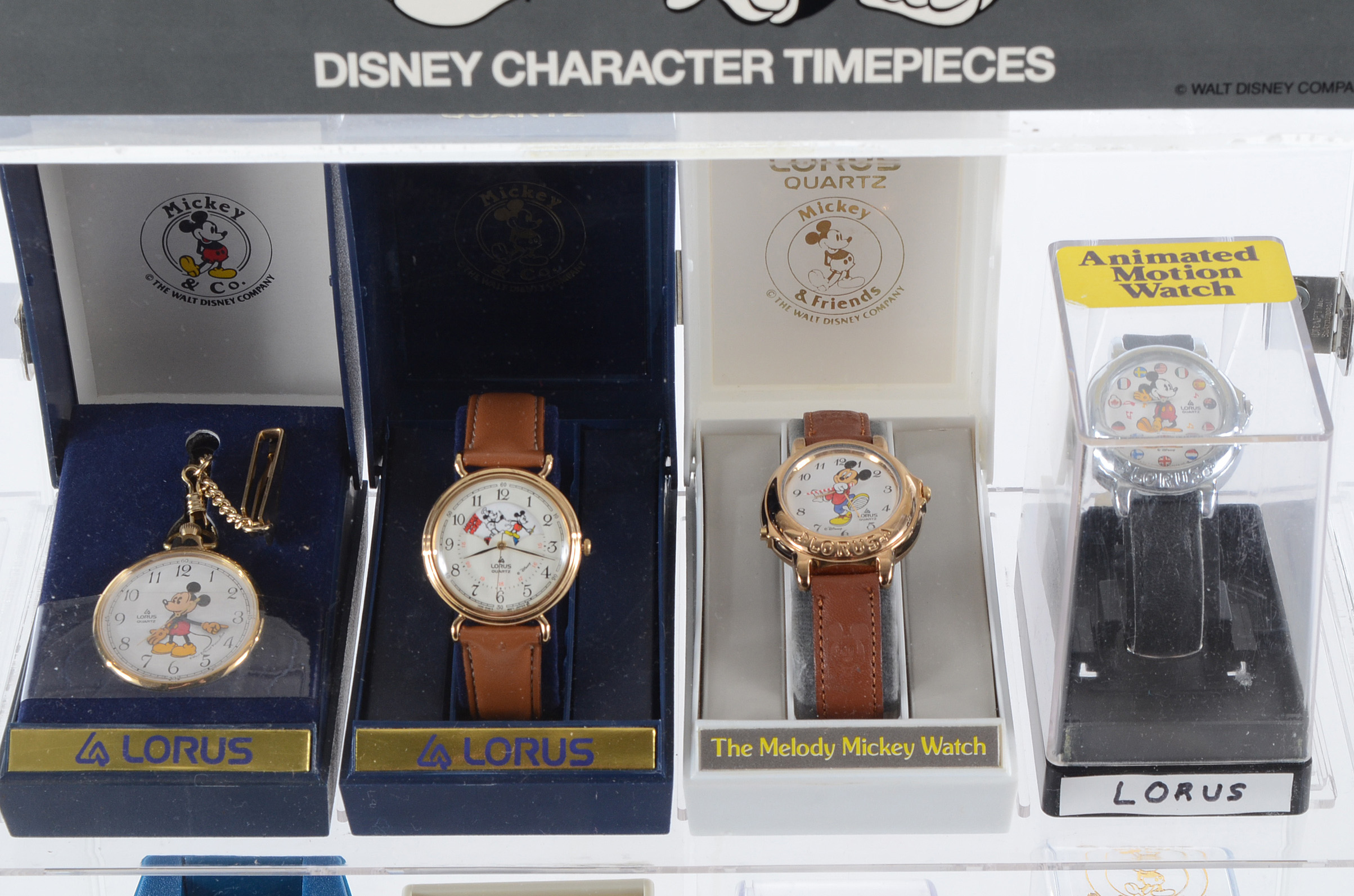 Lorus Watch Display with Disney Timepieces