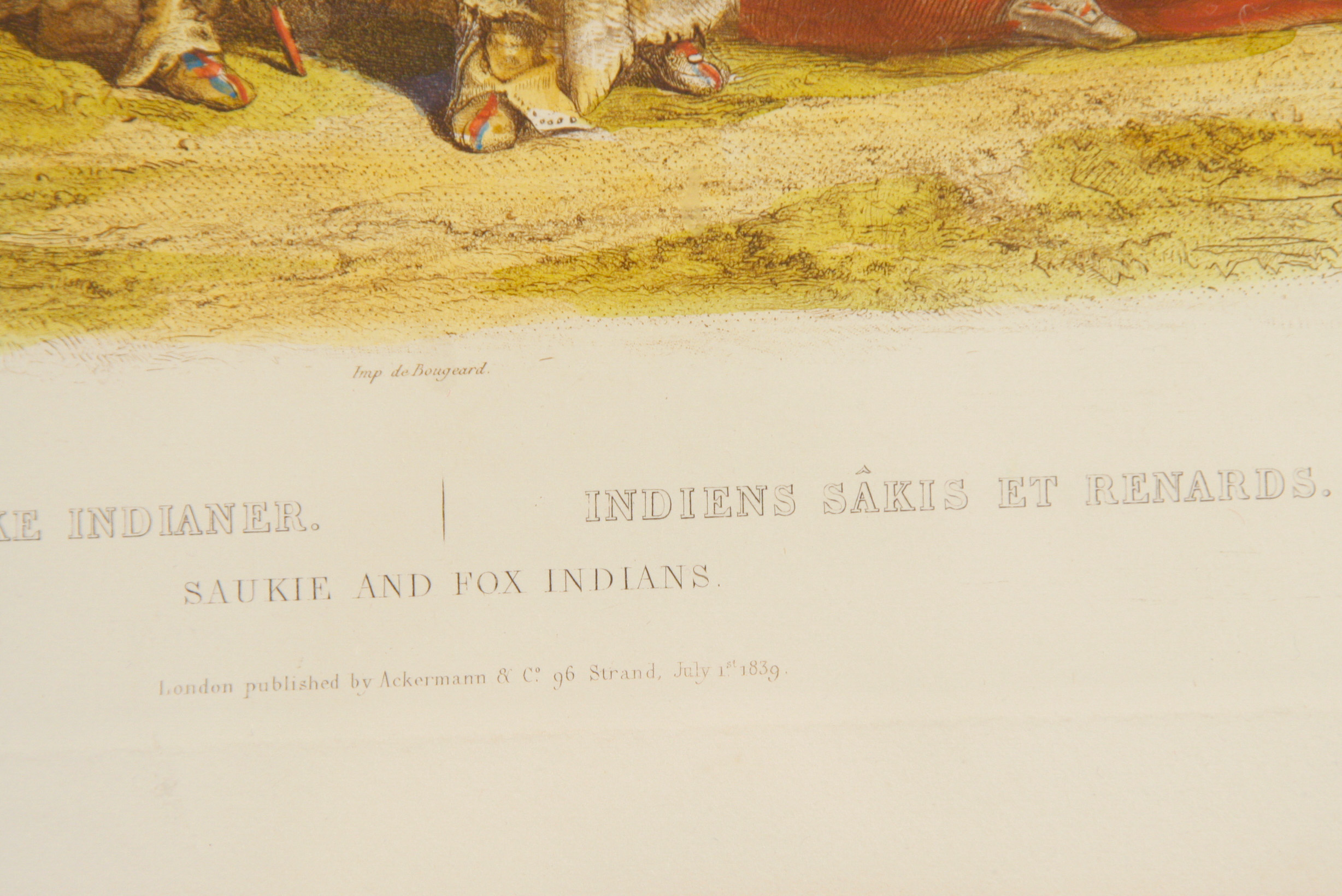 After Karl Bodmer Aquatint Engraving "Saukie and Fox Indians"
